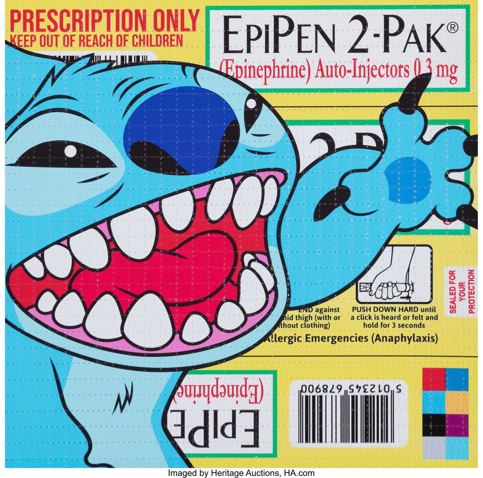 Ben Frost (b. 1975) A Stitch In Time, 2025 Archi: Ben Frost (b. 1975) A Stitch In Time, 2025 Archival pigment print in colors on perforated blotter paper 7-1/2 x 7-1/2 inches (19.1 x 19.1 cm) &lp