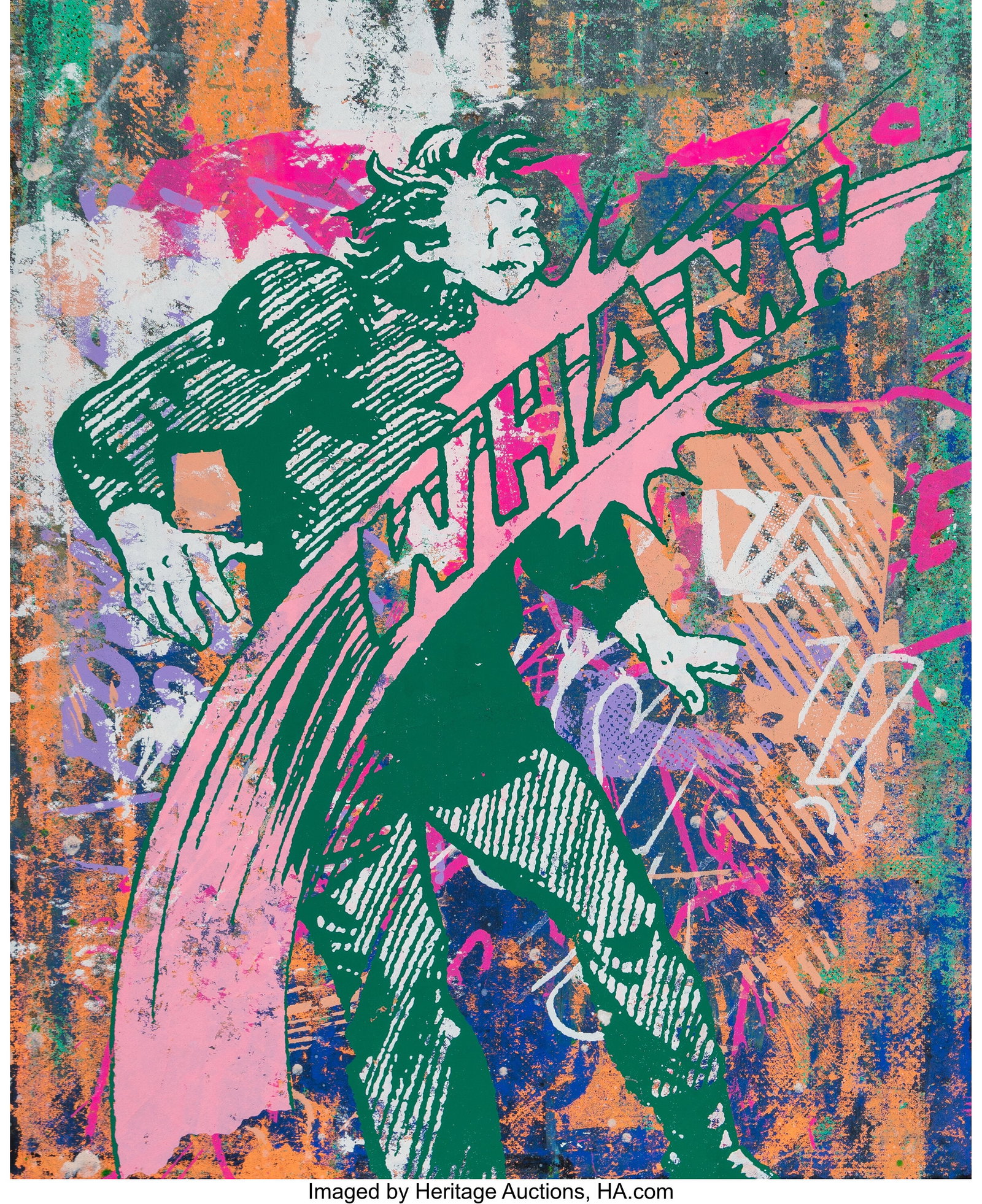 Greg Gossel (b. 1982) Knockout, 2015 Screenprint: Greg Gossel (b. 1982) Knockout, 2015 Screenprint in colors with hand-embellishments on wove paper 22 x 18 inches (55.9 x 45.7 cm) (sheet) Signe