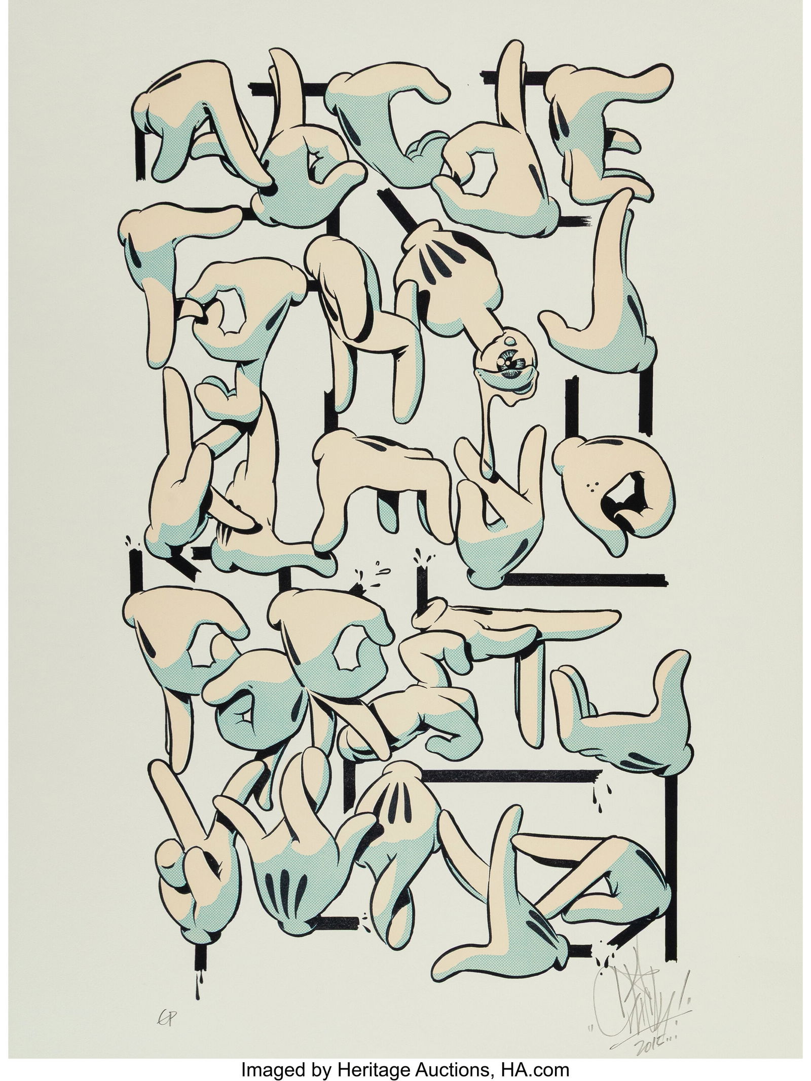 OG Slick (b. 1967) Hand Alphabet- Black Edition, (1 of 2)