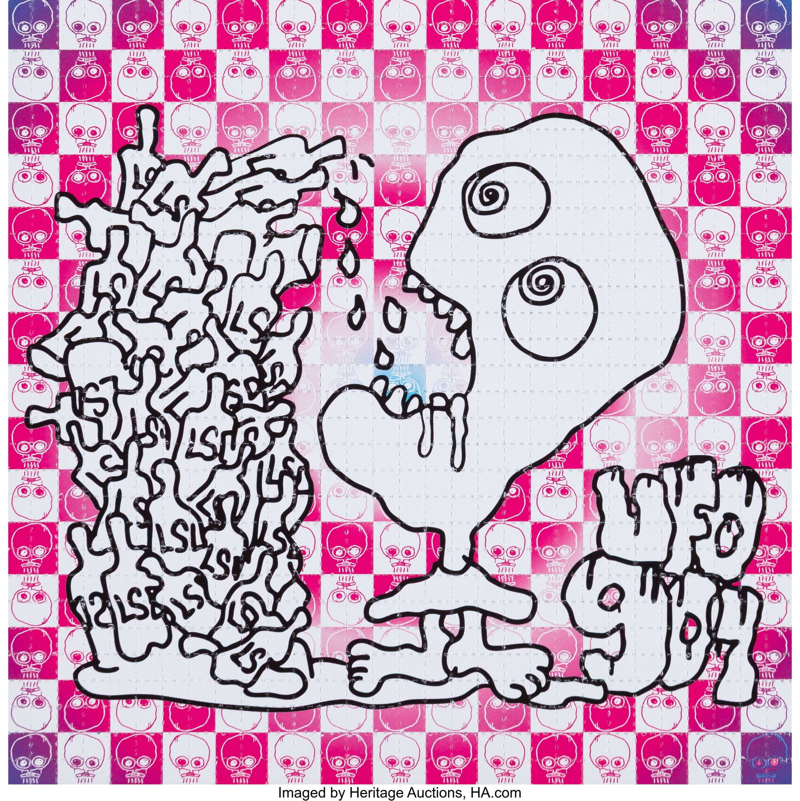 UFO907 (20th Century) LSD, 2019 Archival pigment: UFO907 (20th Century) LSD, 2019 Archival pigment print in colors on perforated blotter paper 7-1/2 x 7-1/2 inches (19.1 x 19.1 cm) (sheet) Ed&