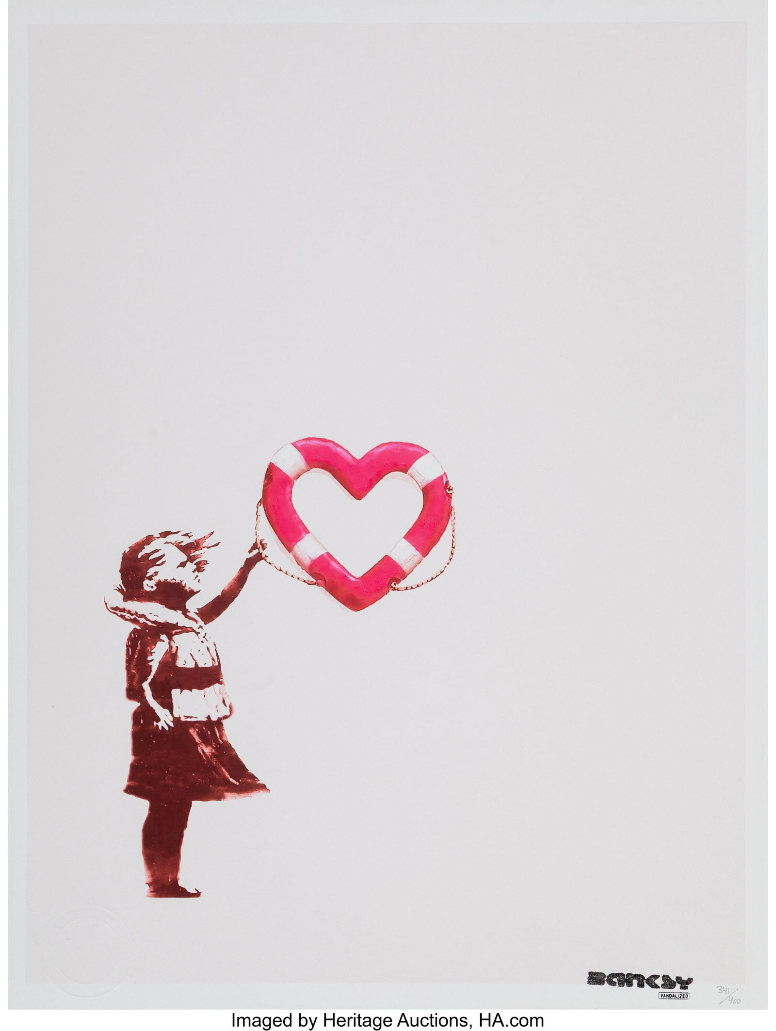 Banksy X Post-Modern Vandal Girl With Heart Shap (1 of 1)
