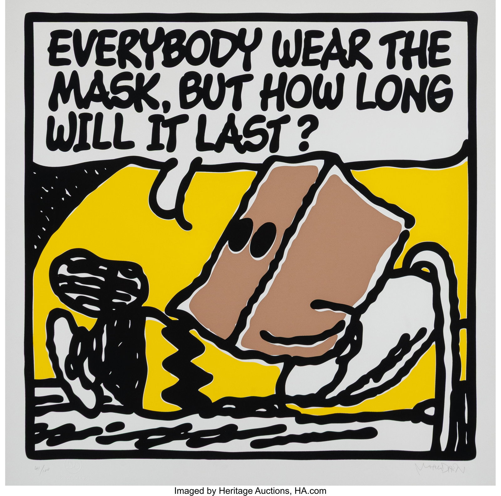 Mark Drew (b. 1978) The Mask (Fugees), 2021 Scre: Mark Drew (b. 1978) The Mask (Fugees), 2021 Screenprint in colors on Somerset paper 20 x 20 inches (50.8 x 50.8 cm) (sheet) Ed&period