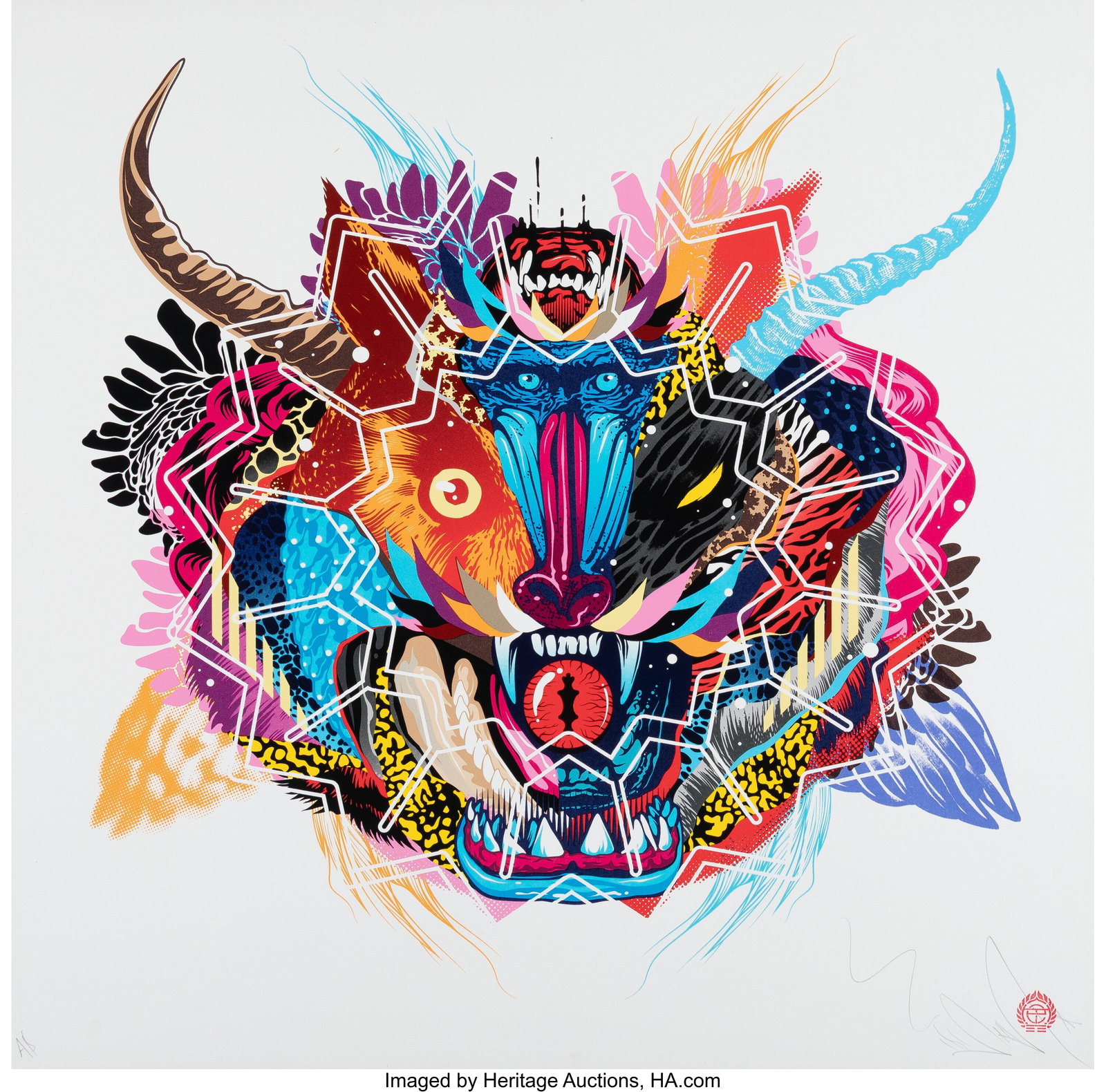 Tristan Eaton (b. 1978) Battle Cry, 2015 Screenp: Tristan Eaton (b. 1978) Battle Cry, 2015 Screenprint in colors on Coventry Rag paper 24 x 24 inches (61.0 x 61.0 cm) (sheet) A.P.