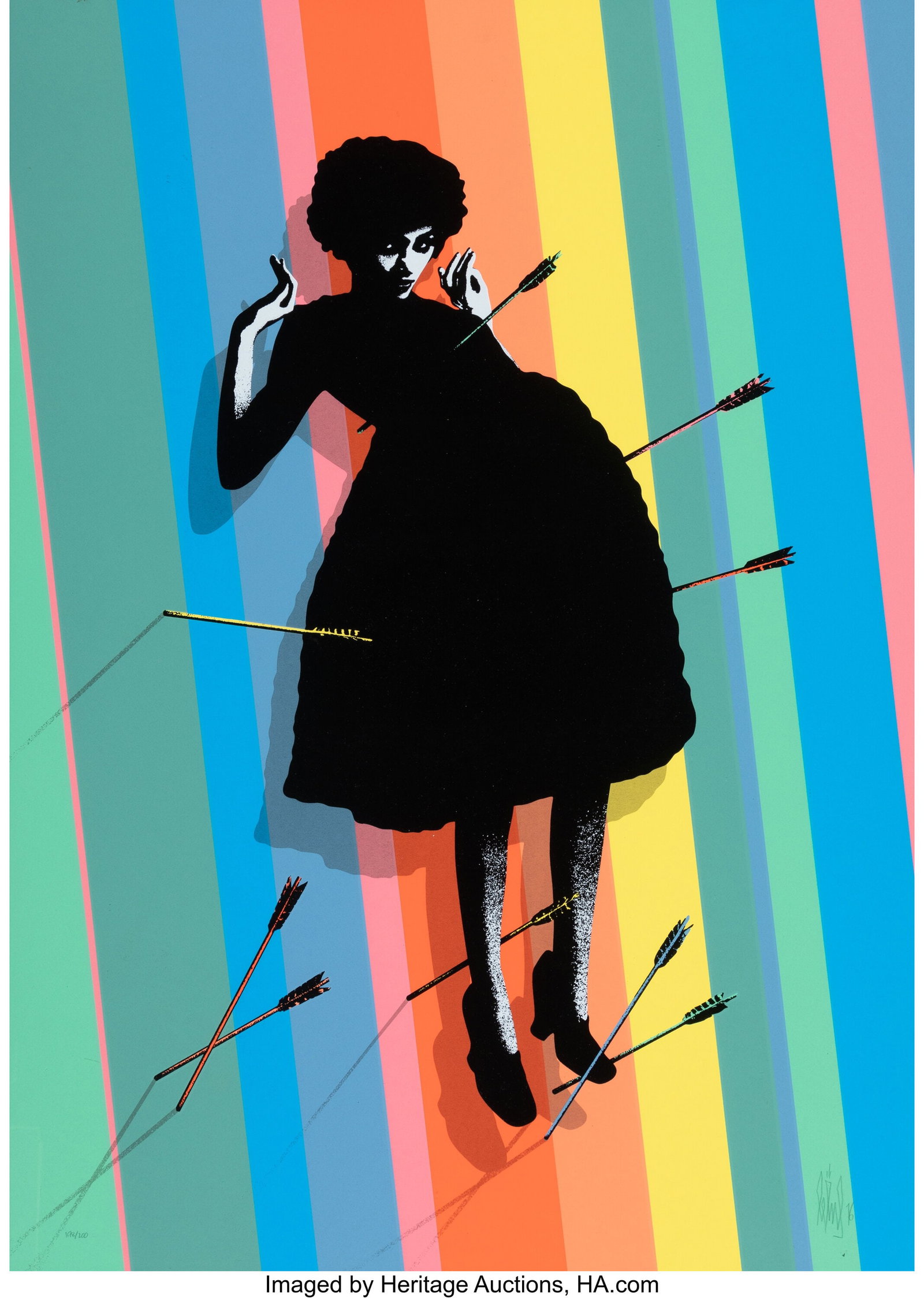 Eelus (b. 1979) Baby Shot Me Down, 2016 Screenpr: Eelus (b. 1979) Baby Shot Me Down, 2016 Screenprint in colors on wove paper 27-1/2 x 19-5/8 inches (69.9 x 49.8 cm) (sheet) Ed.