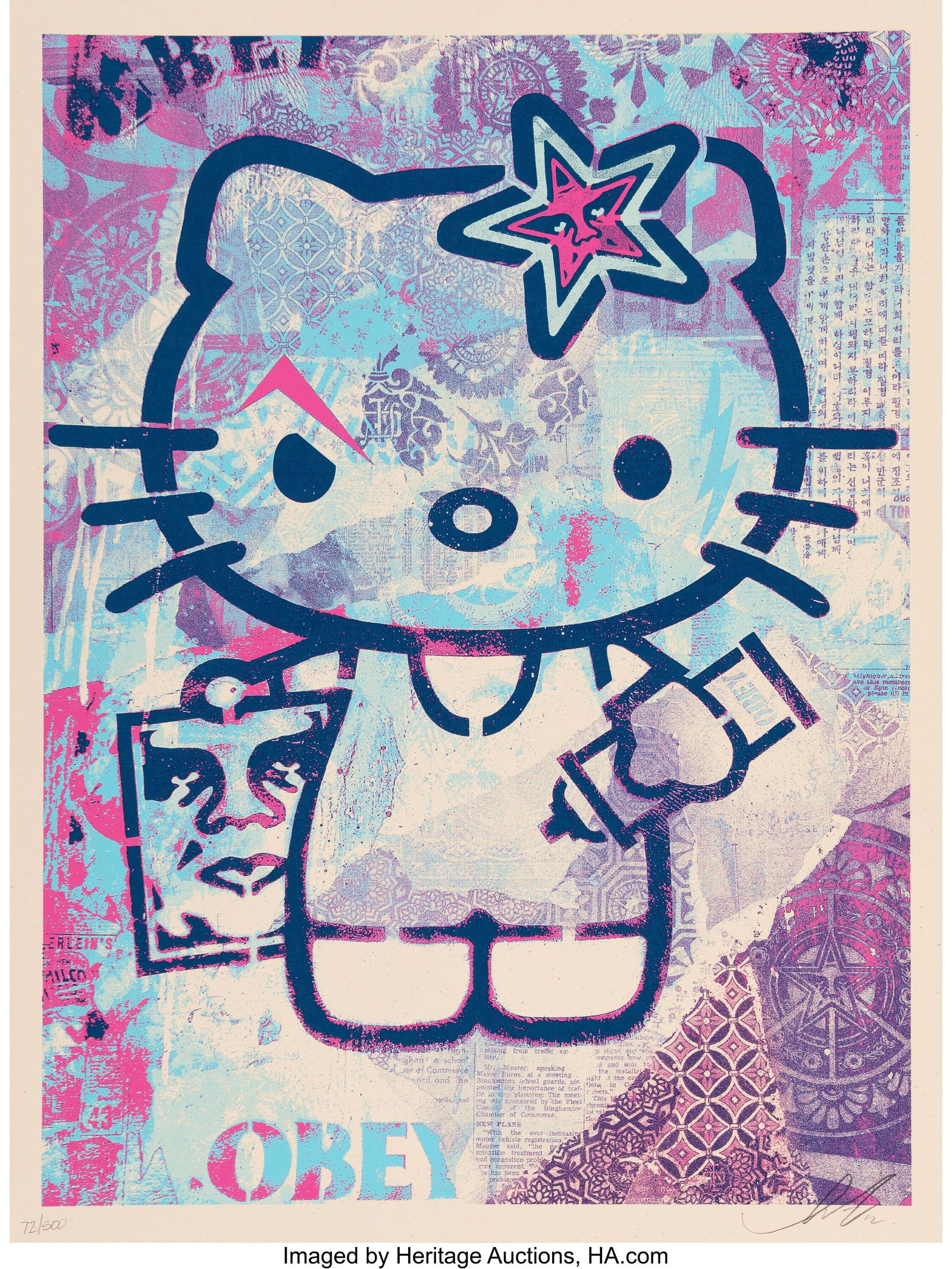 Shepard Fairey (b. 1970) Hello Kitty (Blue), 201 (1 of 1)
