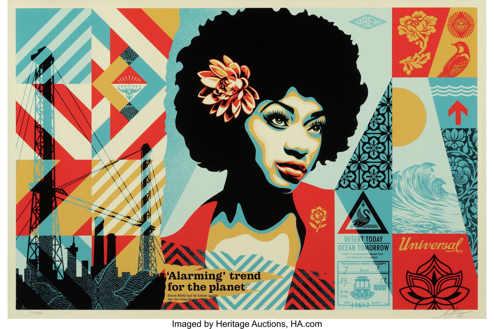 Shepard Fairey (b. 1970) Swan Song, 2023 Screenp: Shepard Fairey (b. 1970) Swan Song, 2023 Screenprint in colors on Cream Speckletone paper 24 x 36 inches (61.0 x 91.4 cm) (sheet) Ed. 22