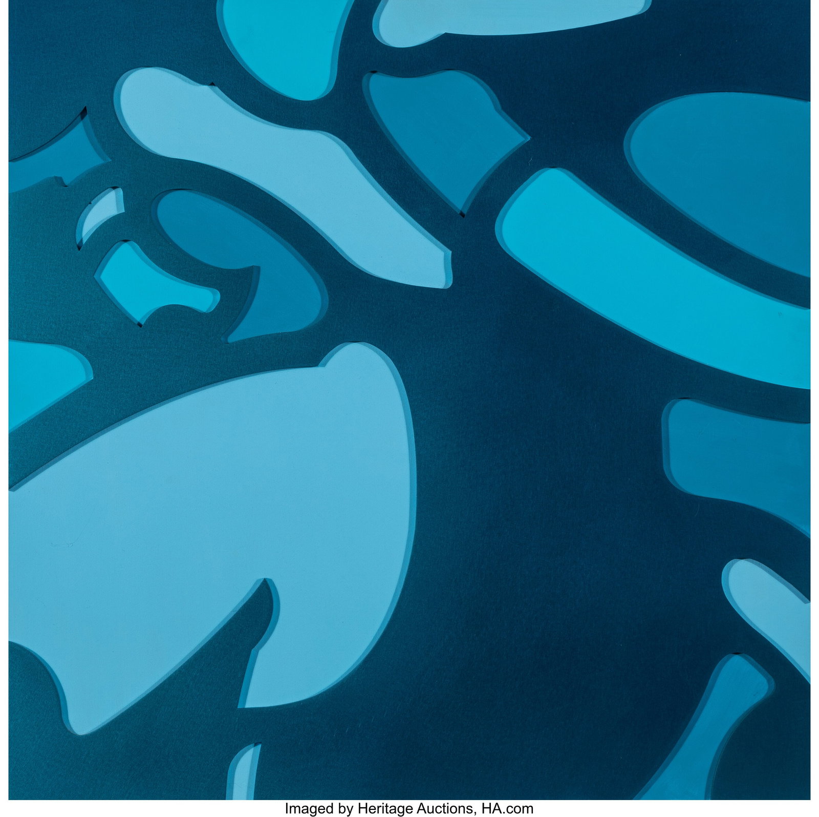 David Flores (b. 1972) Aluminum Fragment (Blue),: David Flores (b. 1972) Aluminum Fragment (Blue), 2017 Acrylic and aluminum on panel 18 x 18 x 1-1/2 inches (45.7 x 45.7 x 3.8 cm) HI