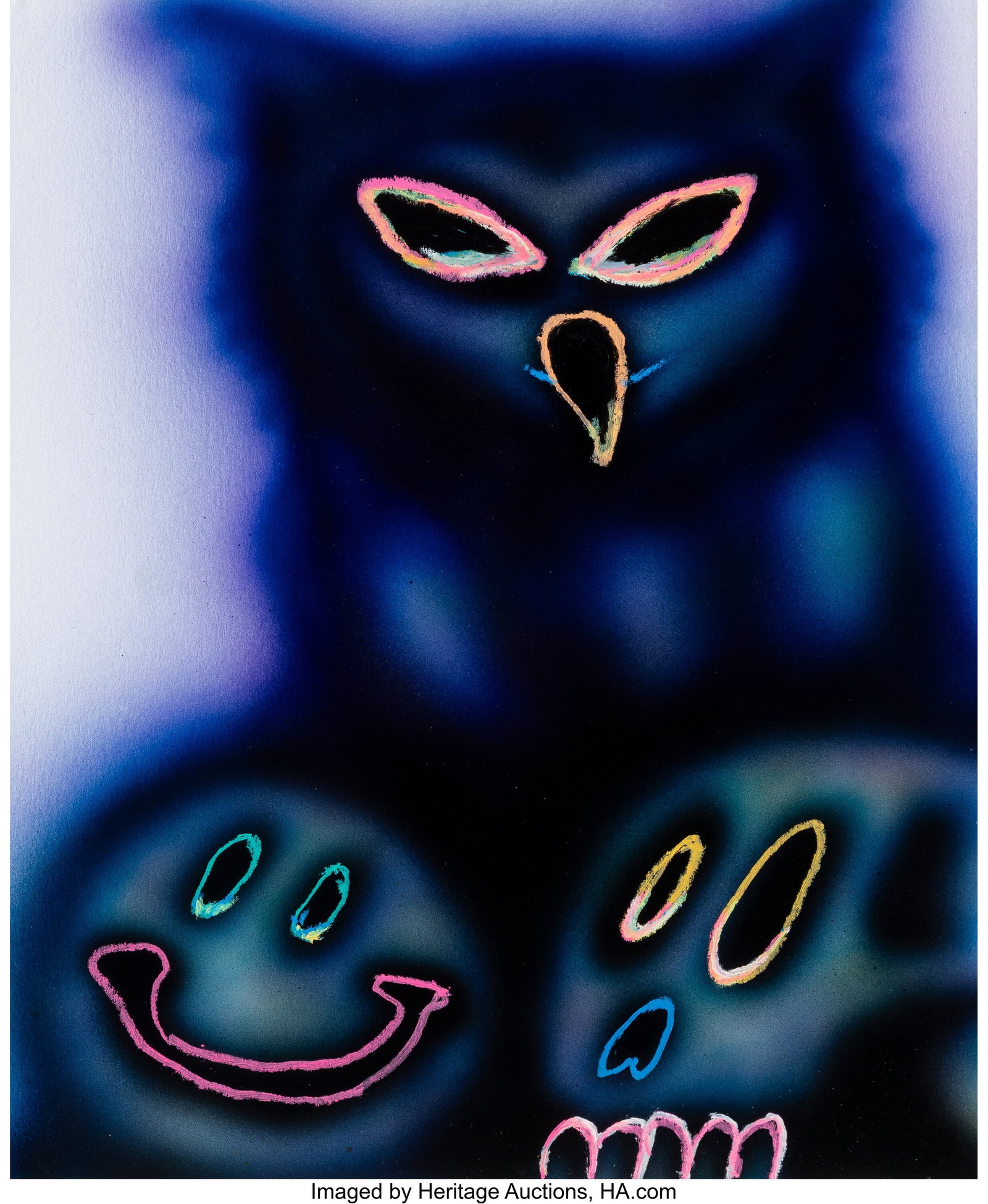 Erik Foss (20th Century) Untitled Acrylic and sp (1 of 2)