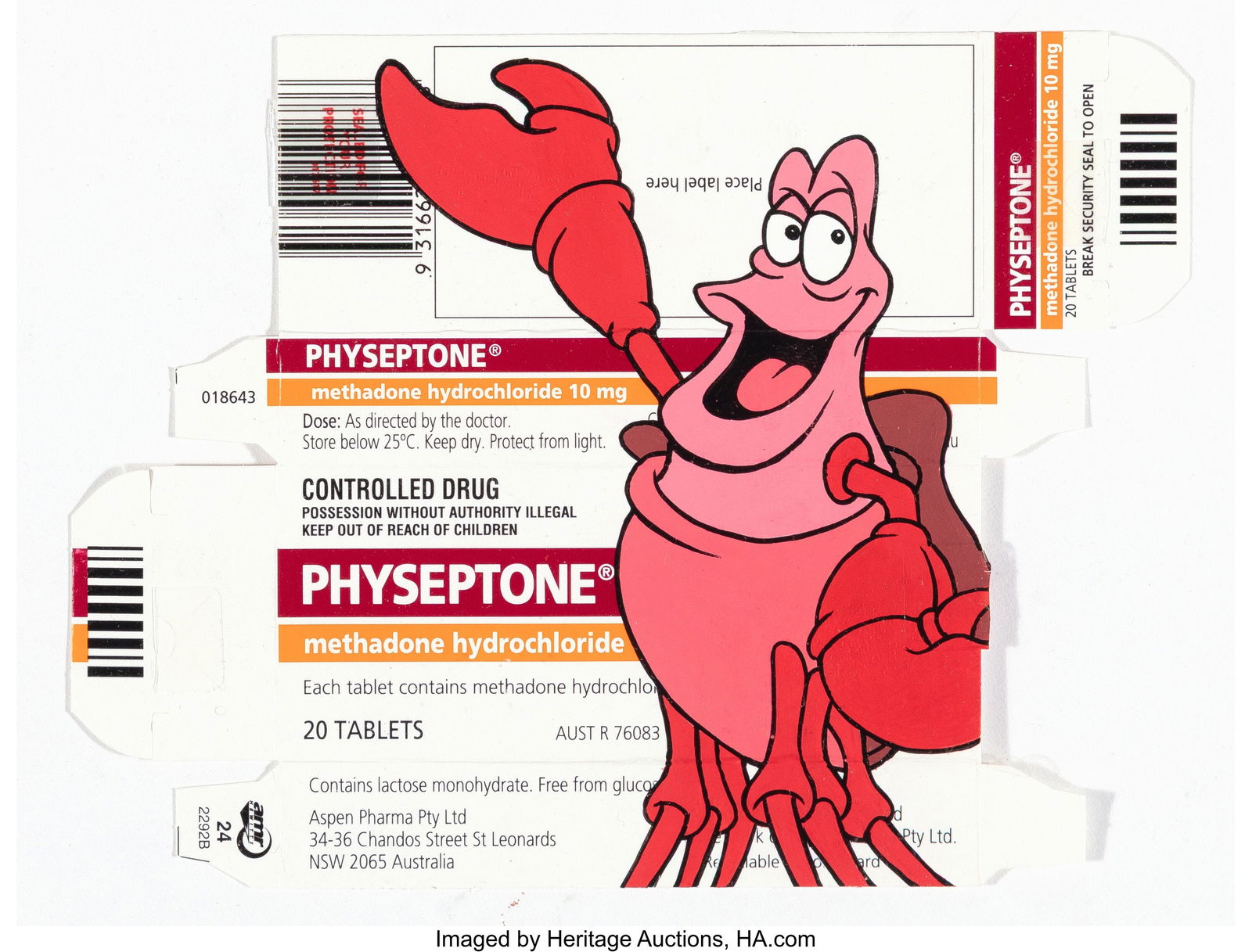 Ben Frost (b. 1975) Sebastian on Methadone, 2018: Ben Frost (b. 1975) Sebastian on Methadone, 2018 Acrylic on recycled packaging 6-1/4 x 5 inches (15.9 x 12.7 cm) Signed on the reverse of frame&colon