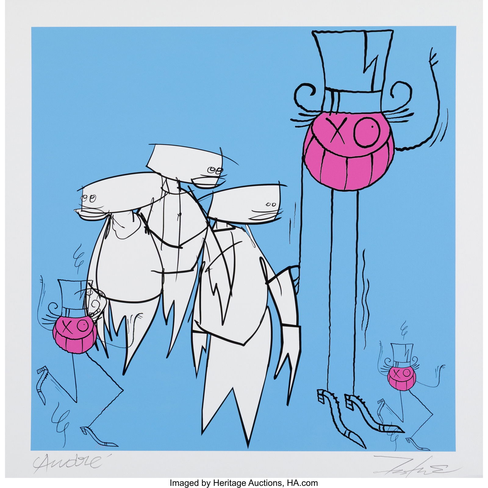 Futura X André Saraiva Entre Nous, 2018 Screenp: Futura X André Saraiva Entre Nous, 2018 Screenprint in colors on wove paper 17 x 17 inches (43.2 x 43.2 cm) (sheet) Signed by both artists in pencil alon