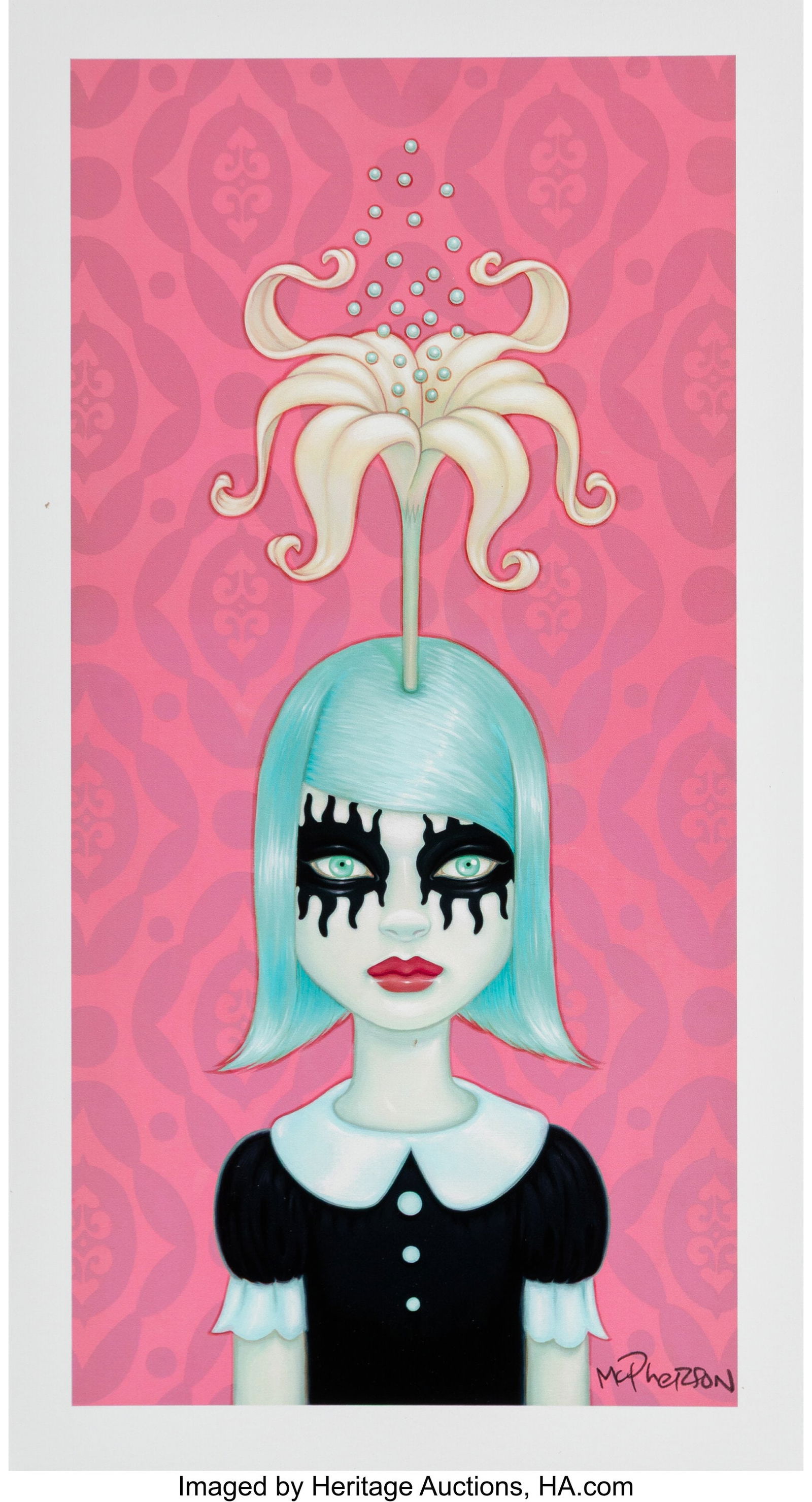 Tara McPherson (b. 1976) Somewhere Under the Rai: Tara McPherson (b. 1976) Somewhere Under the Rainbow (Second Edition) (Pink), 2023 Giclée print in colors on wove paper 11 x 6 inches (27.
