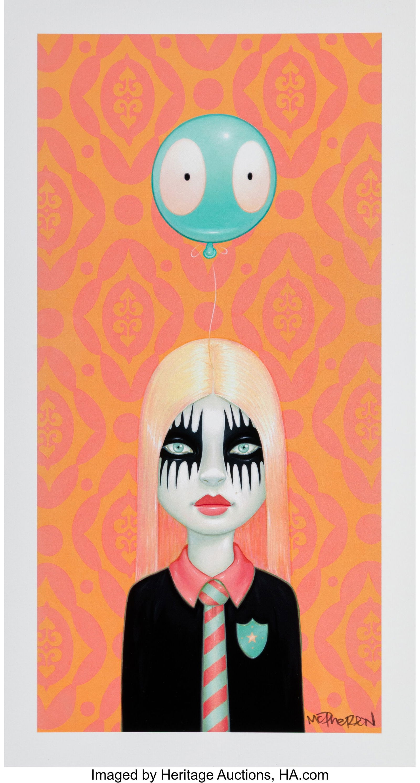 Tara McPherson (b. 1976) Somewhere Under the Rai: Tara McPherson (b. 1976) Somewhere Under the Rainbow (Second Edition) (Orange), 2023 Giclée print in colors on wove paper 11 x 6 inches (27&perio