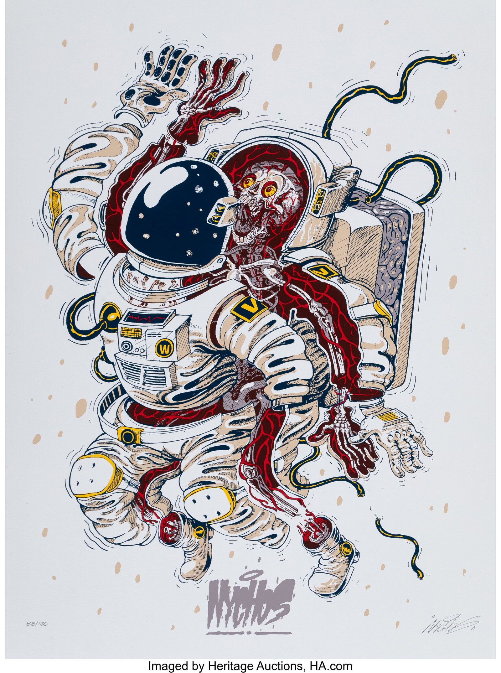Nychos (b. 1982) Dissection Of An Astronaut, 201: Nychos (b. 1982) Dissection Of An Astronaut, 2014 Screenprint in colors on Mohawk paper 24 x 18 inches (61.0 x 45.7 cm) (sheet) Ed. 88&s