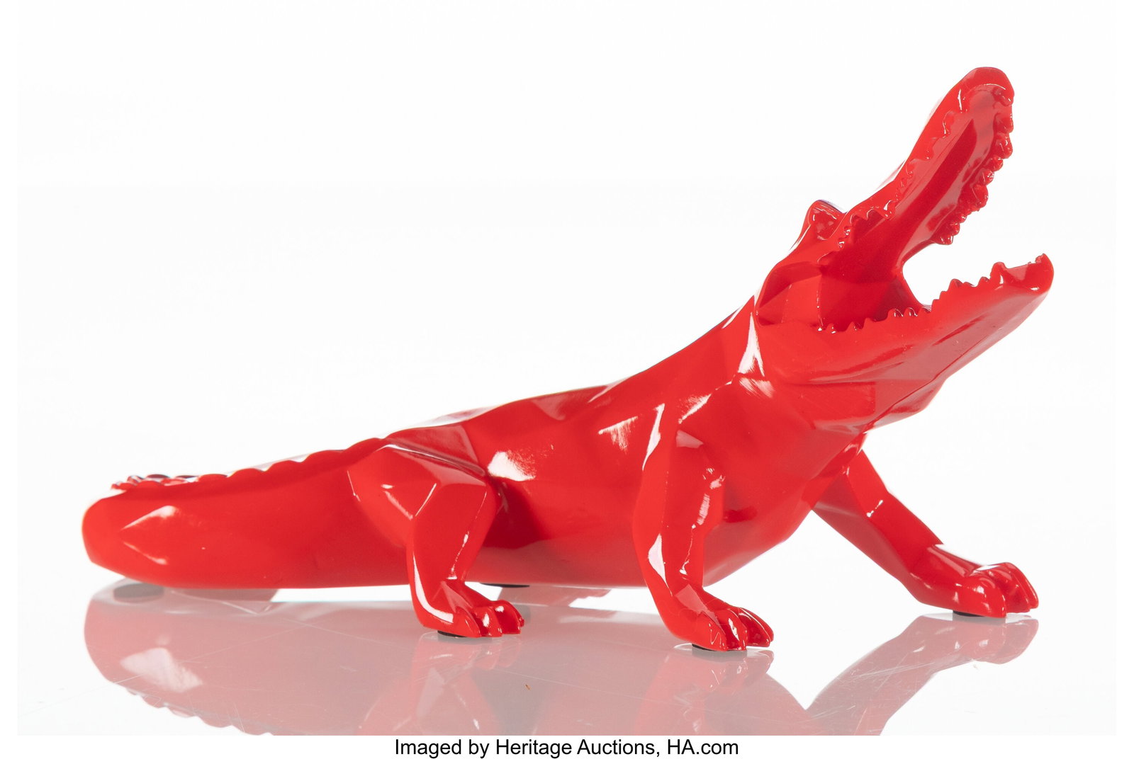 Richard Orlinski (b. 1966) Croco Spirit (Red), 2: Richard Orlinski (b. 1966) Croco Spirit (Red), 2023 Painted cast resin 3-1/2 x 10 x 3 inches (8.9 x 25.4 x 7.6 cm) Stamped on unders