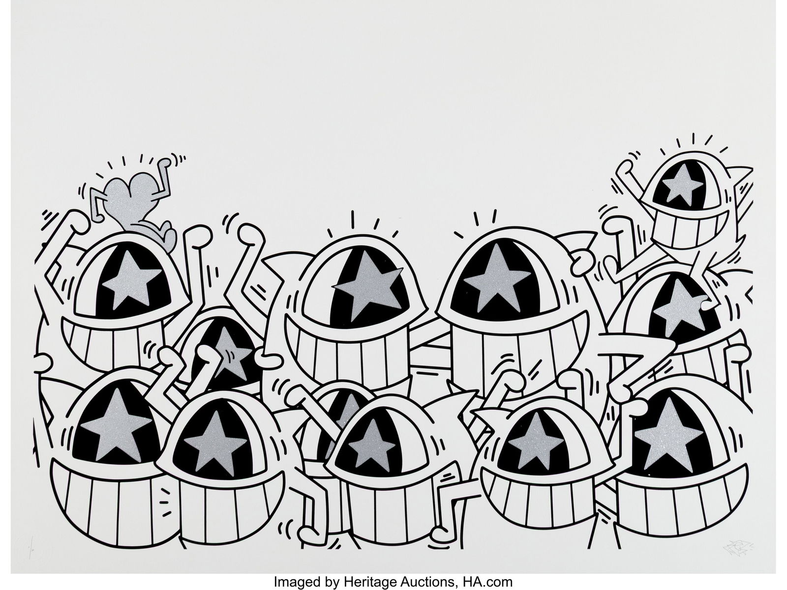 PEZ (b. 1976) Street Party (Glitter Stars Editio (1 of 1)