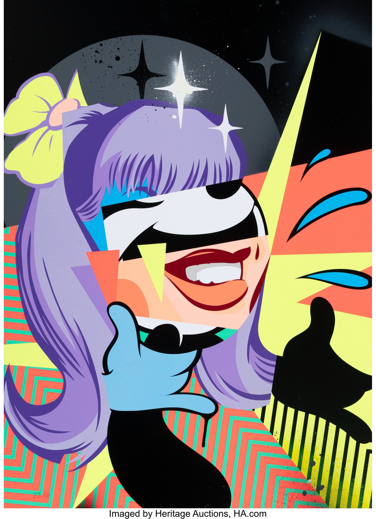 POSE (Jordan Nickel) (b. 1980) Relief 2, 2023 Sc: POSE (Jordan Nickel) (b. 1980) Relief 2, 2023 Screenprint in colors with hand-embellishments on Mohawk paper 30 x 22 inches (76.2 x 55.9 cm) &l