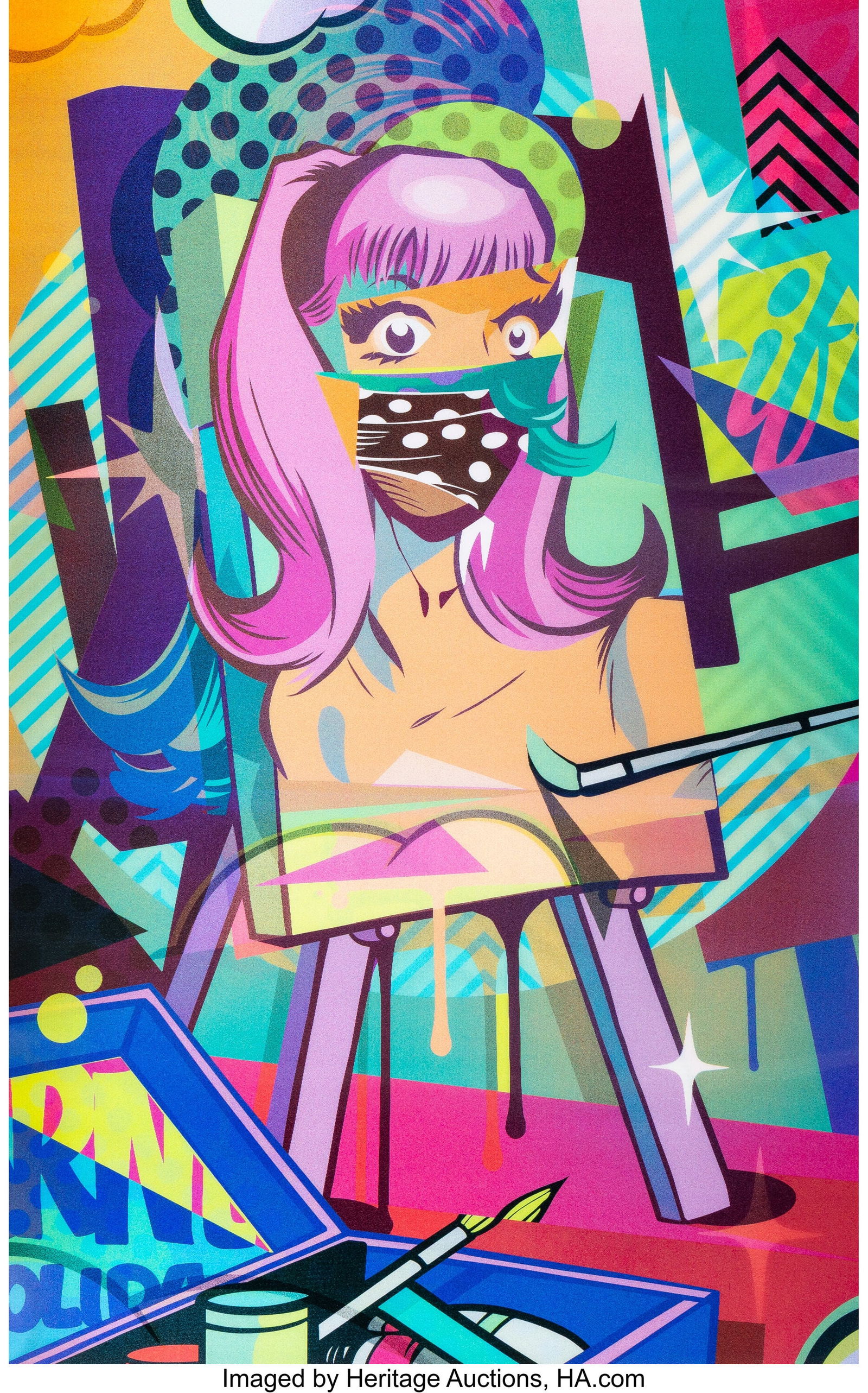 POSE (Jordan Nickel) (b. 1980) Easel, 2024 Lenti: POSE (Jordan Nickel) (b. 1980) Easel, 2024 Lenticular giclée print in colors on board 36 x 22-1/2 inches (91.4 x 57.1 cm) (shee