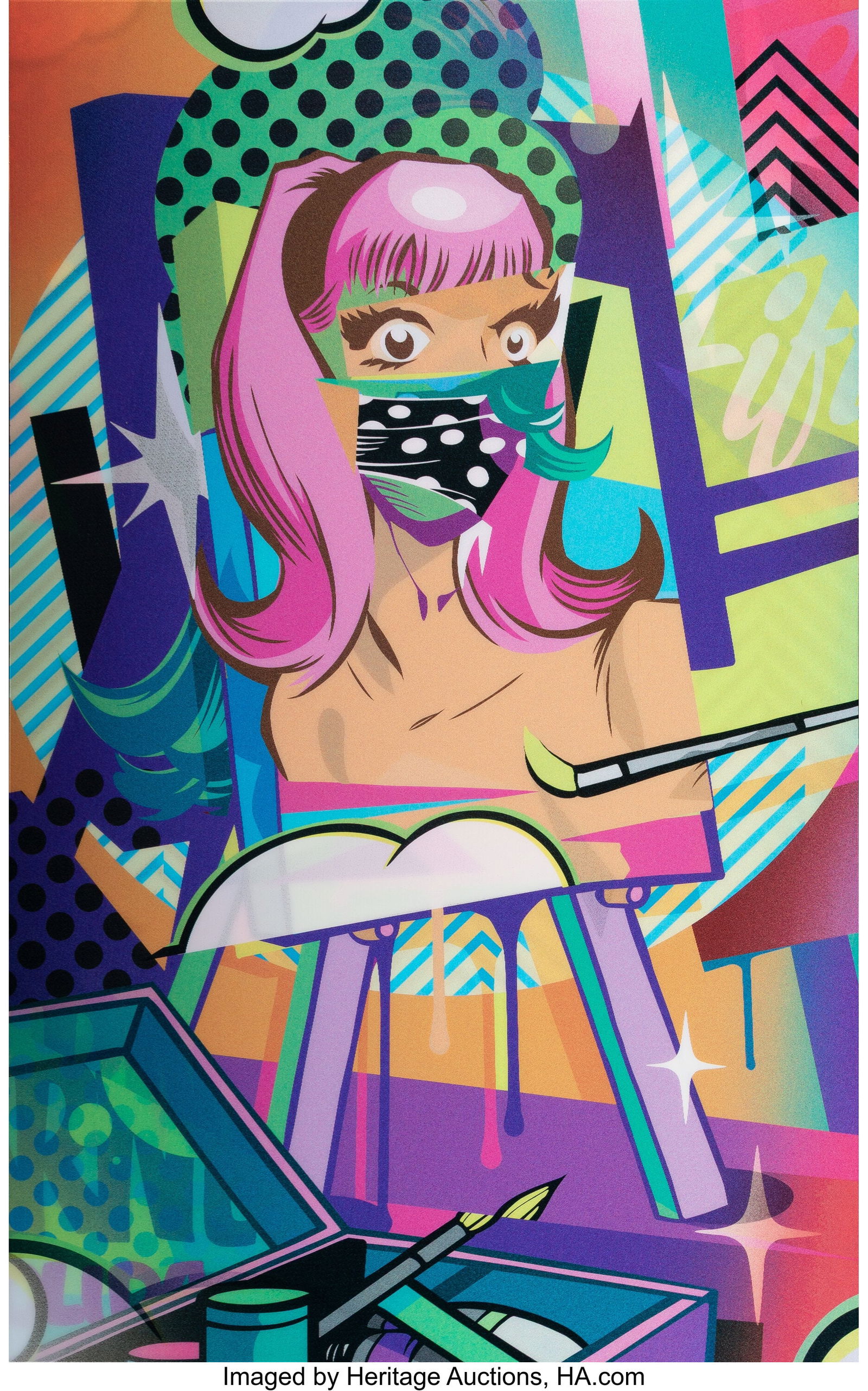 POSE (Jordan Nickel) (b. 1980) Easel, 2024 Lenti: POSE (Jordan Nickel) (b. 1980) Easel, 2024 Lenticular giclée print in colors on board 36 x 22-1/2 inches (91.4 x 57.1 cm) (shee