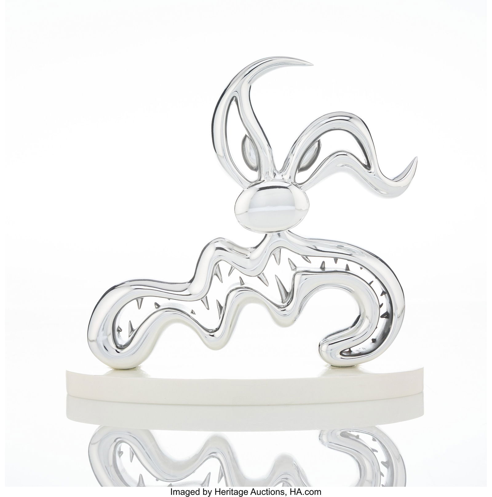 Kenny Scharf (b. 1958) Scary Guy (Signature Seri: Kenny Scharf (b. 1958) Scary Guy (Signature Series) (Silver), 2015 Cast resin with chrome finishing 9 x 5-1/2 x 9-1/2 inches (22.9 x 14&p