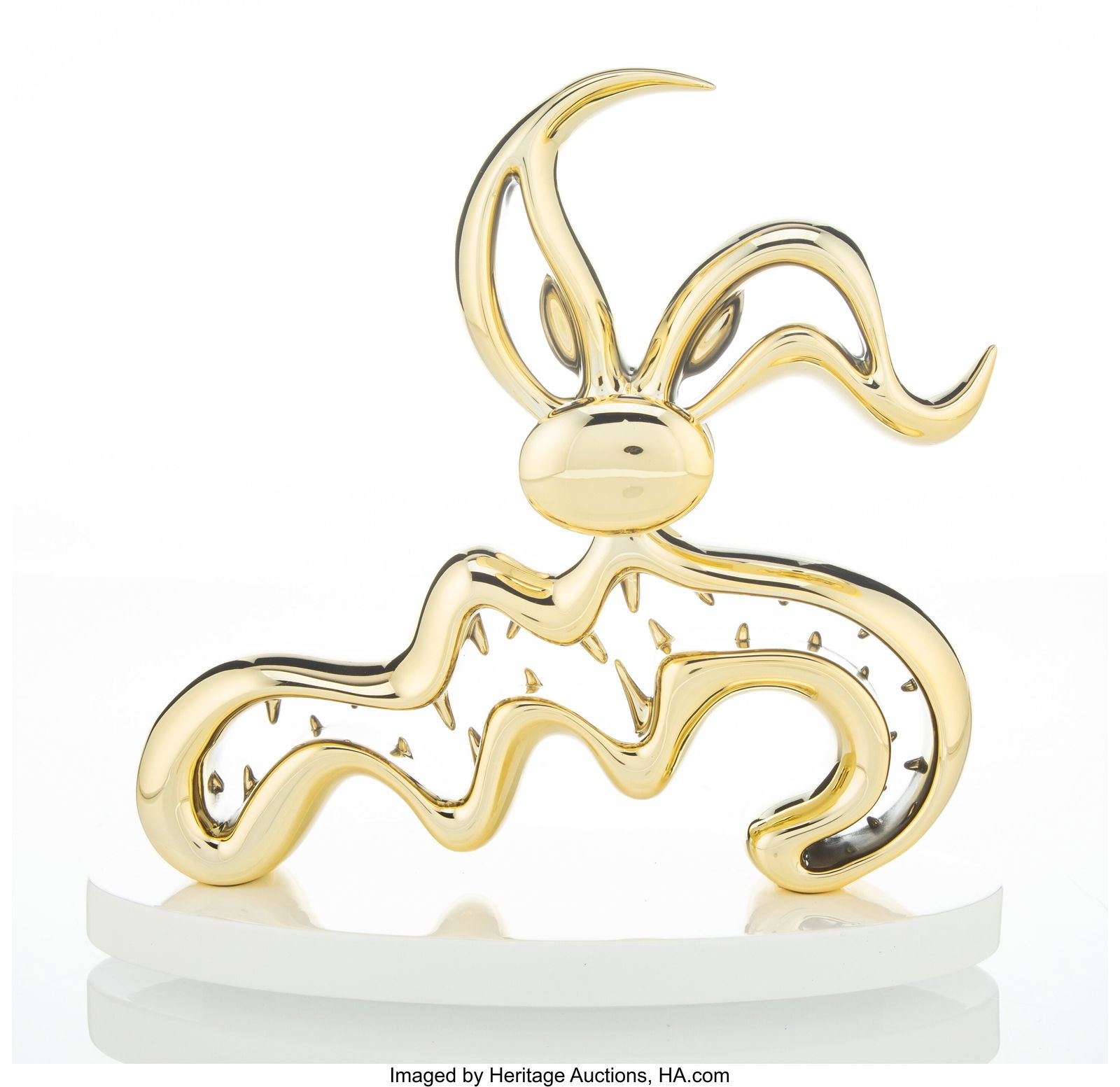 Kenny Scharf (b. 1958) Scary Guy (Gold), 2022 Ca: Kenny Scharf (b. 1958) Scary Guy (Gold), 2022 Cast resin with chrome finishing 9-1/4 x 9-3/4 x 5-1/4 inches (23.5 x 24.8 x 13.3 c