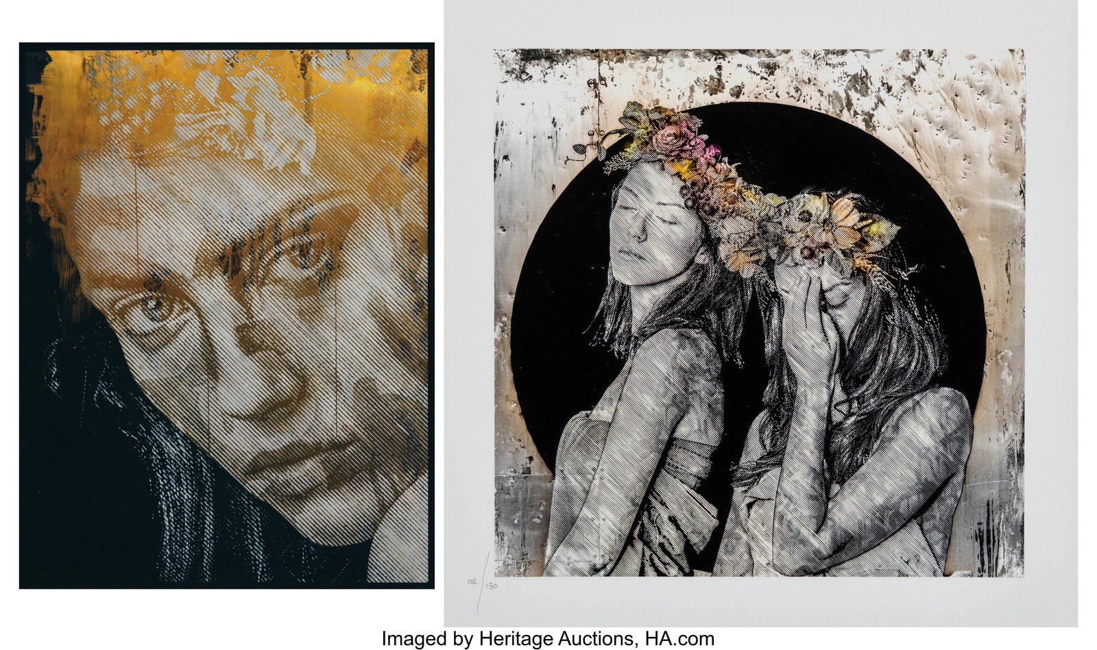 Snik (20th Century) Places We Stay; Cold Tendern: Snik (20th Century) Places We Stay; Cold Tenderness sticker (two works) Screenprint in colors on wove paper and large sticker 9-1/2 x 9-1/2 inches (24.1 x