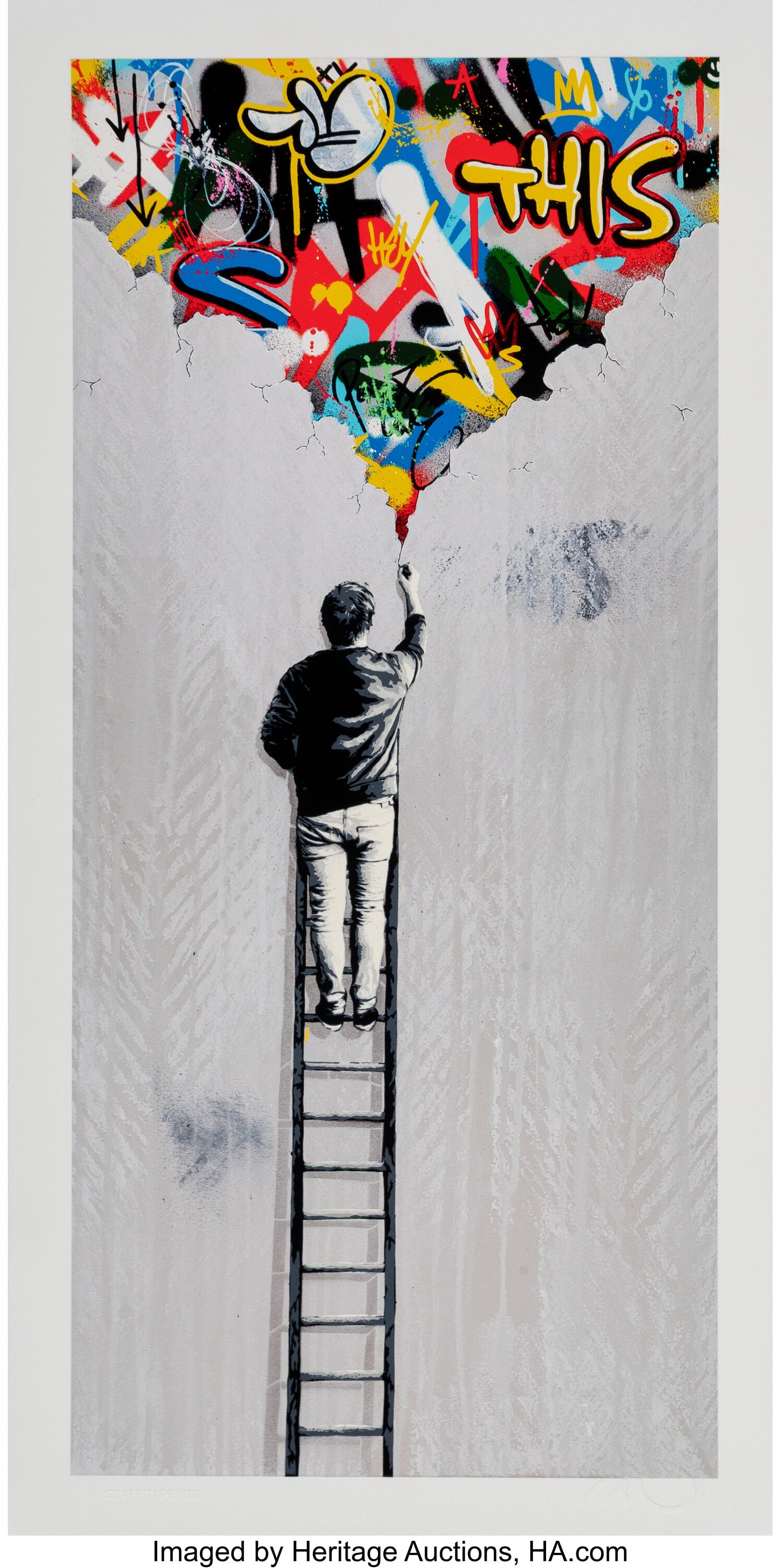 Martin Whatson (b. 1984) The Crack, 2021 Giclée: Martin Whatson (b. 1984) The Crack, 2021 Giclée print with screenprint in colors on Somerset Satin paper 19-5/8 x 10 inches (49.8 x 25.4 cm) &