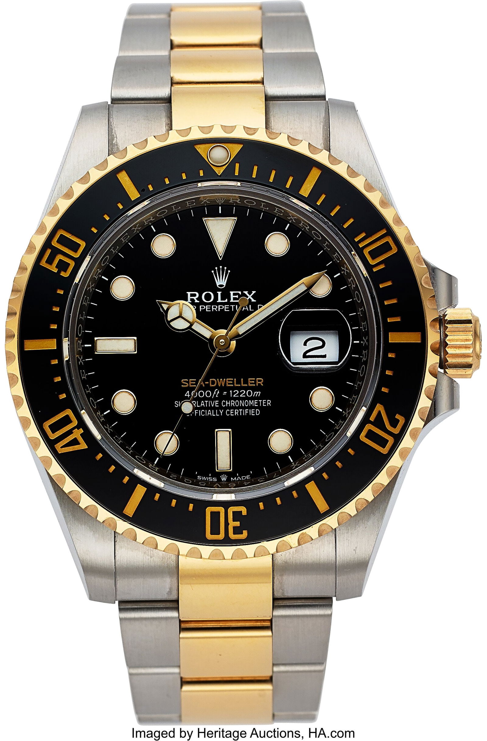 Rolex Sea-Dweller Yellow Gold Men's Watch Full S: Rolex Sea-Dweller Yellow Gold Men's Watch Full Set, Ref. 126603 Case: 43 mm, stainless steel and 18k yellow gold, three body, screw-down case back and crown,