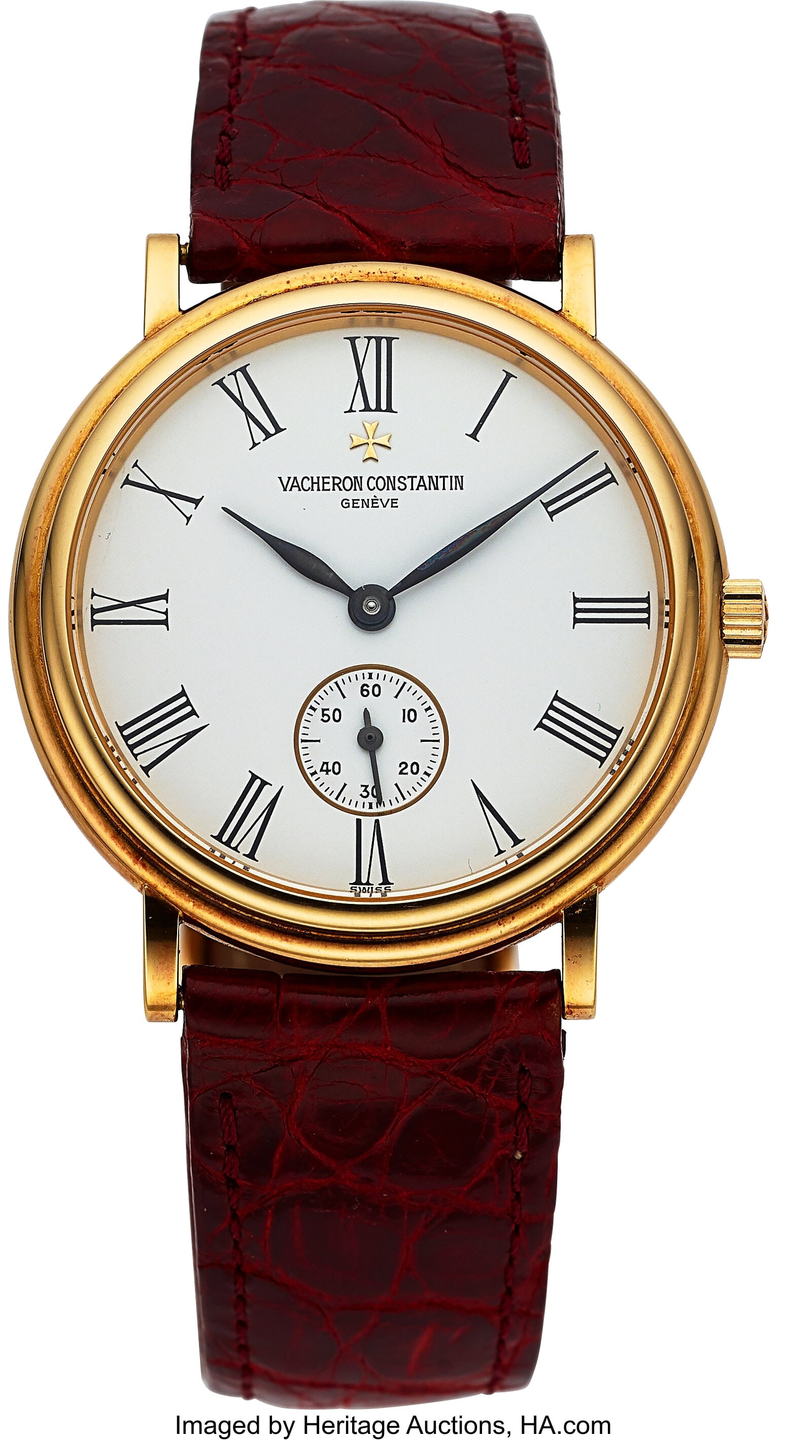 Vacheron Constantin Patrimony, 18k Yellow Gold,: Vacheron Constantin Patrimony, 18k Yellow Gold, Ref. 92238 Case: 34 mm, 18k yellow gold, three body, four screw case back, sticker with black Vacheron