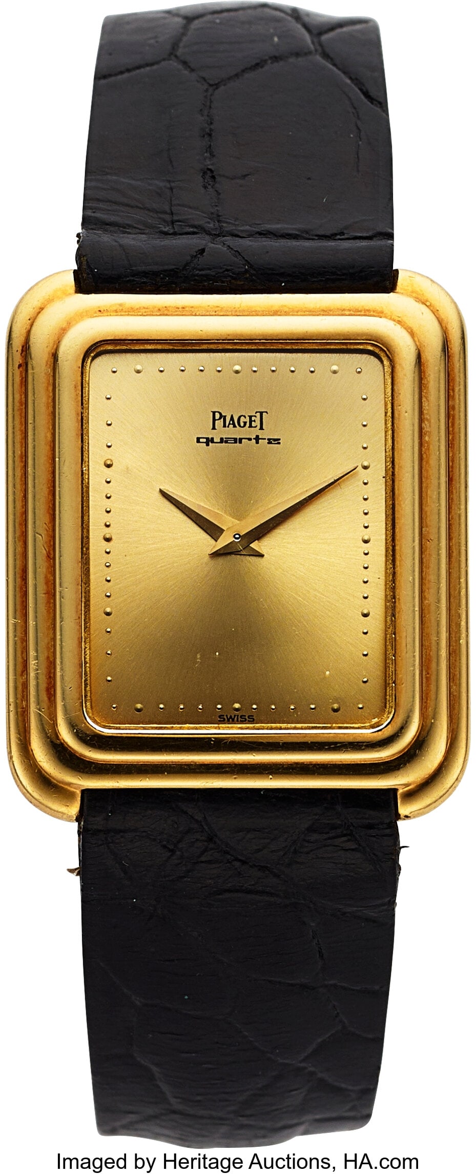 Piaget Protocol Dress Quartz 18k, Ref. 74101 Ca: Piaget Protocol Dress Quartz 18k, Ref. 74101 Case: 25 mm x 27 mm, 18k gold, three body, 4 screw case back, crown on case back, 326785 Dial: champ