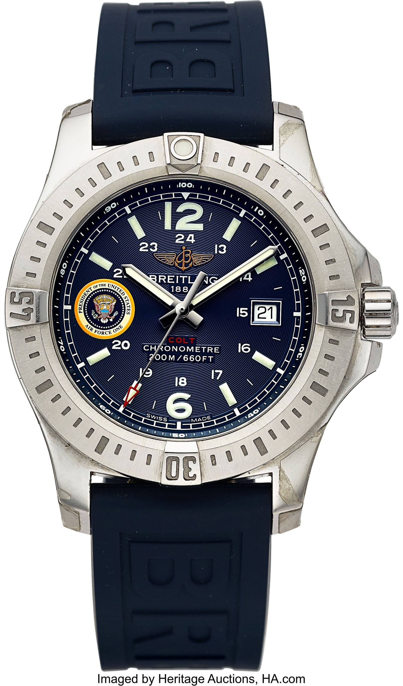 Breitling Colt Quartz, Air Force 1, Mariner Blue: Breitling Colt Quartz, Air Force 1, Mariner Blue, Special Order, Full Set, Ref. A7438811/C927 Case: 43 mm, stainless steel, three