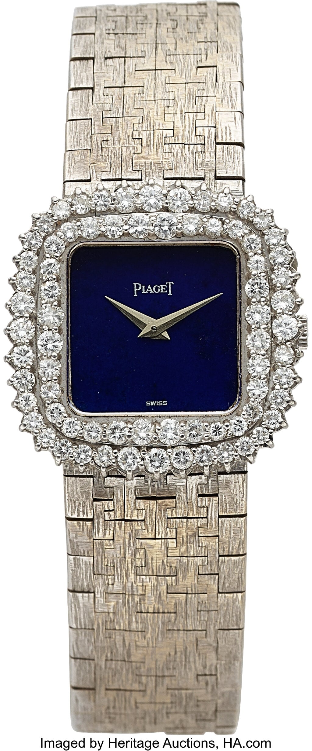 Lapis Dial Piaget with Diamond Set Bezel Case (1 of 4)