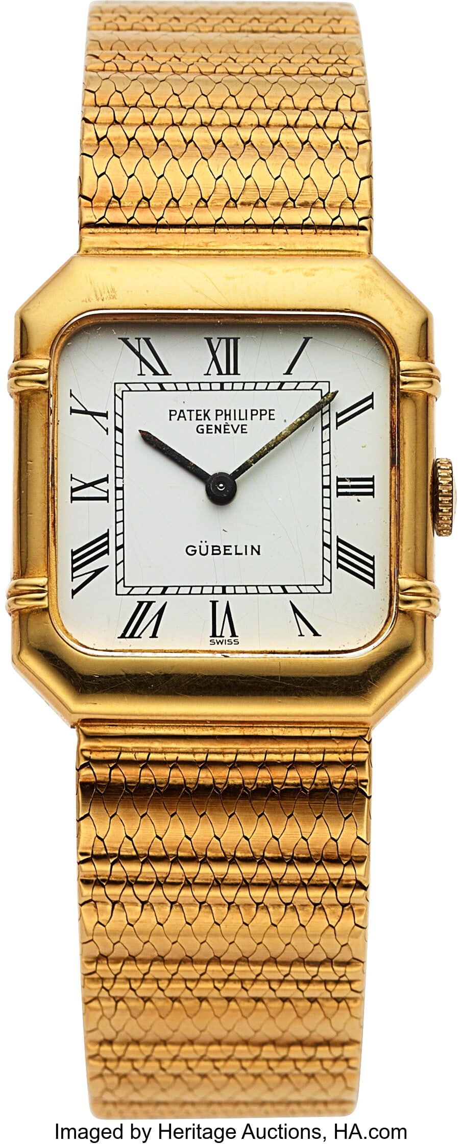 Patek Philippe For Gübelin, 18k Yellow Gold, Re: Patek Philippe For Gübelin, 18k Yellow Gold, Ref. 4457/1 Case: 23 mm x 26 mm, 18k yellow gold, two body, snap-on case back, No. 2785265