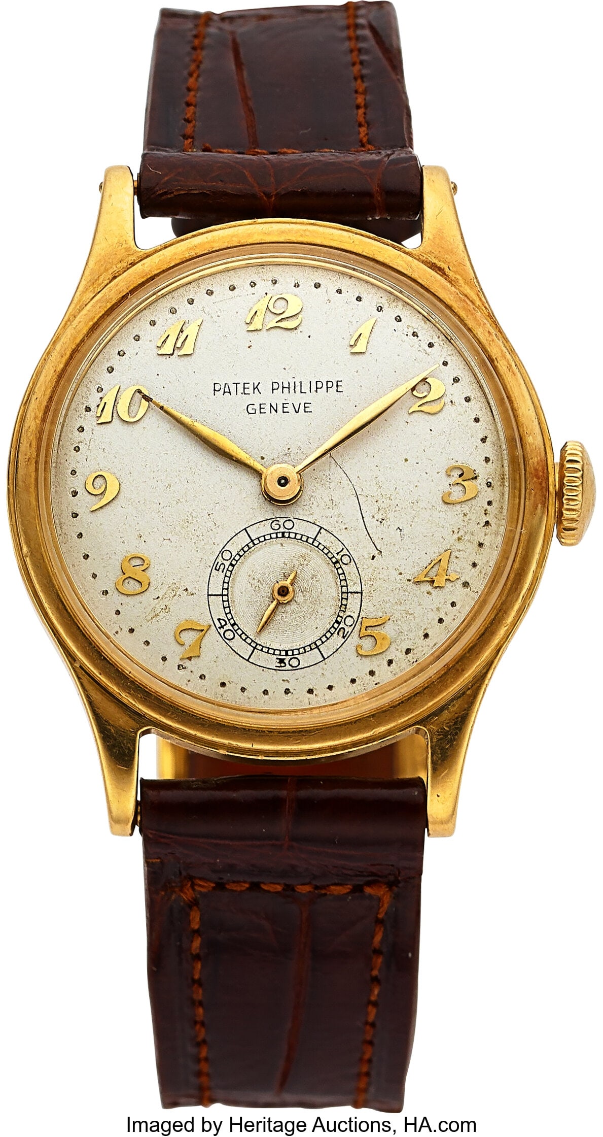 Patek Phillipe Calatrava Breguet Dial 18k Yellow: Patek Phillipe Calatrava Breguet Dial 18k Yellow Gold, Ref. 2451 Case: 31 mm, 18k yellow gold, three body, screw-down case back, down-turned lugs, 6647