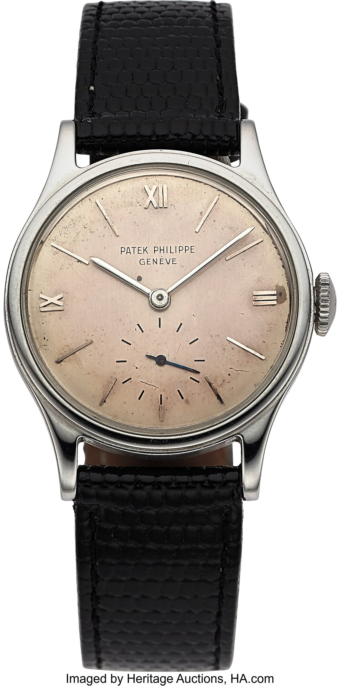 Patek Philippe Calatrava Stainless Steel, Ref. 2: Patek Philippe Calatrava Stainless Steel, Ref. 2451 Case: 30 mm, stainless steel, three body, screw-down case back, down-turned lugs, No.