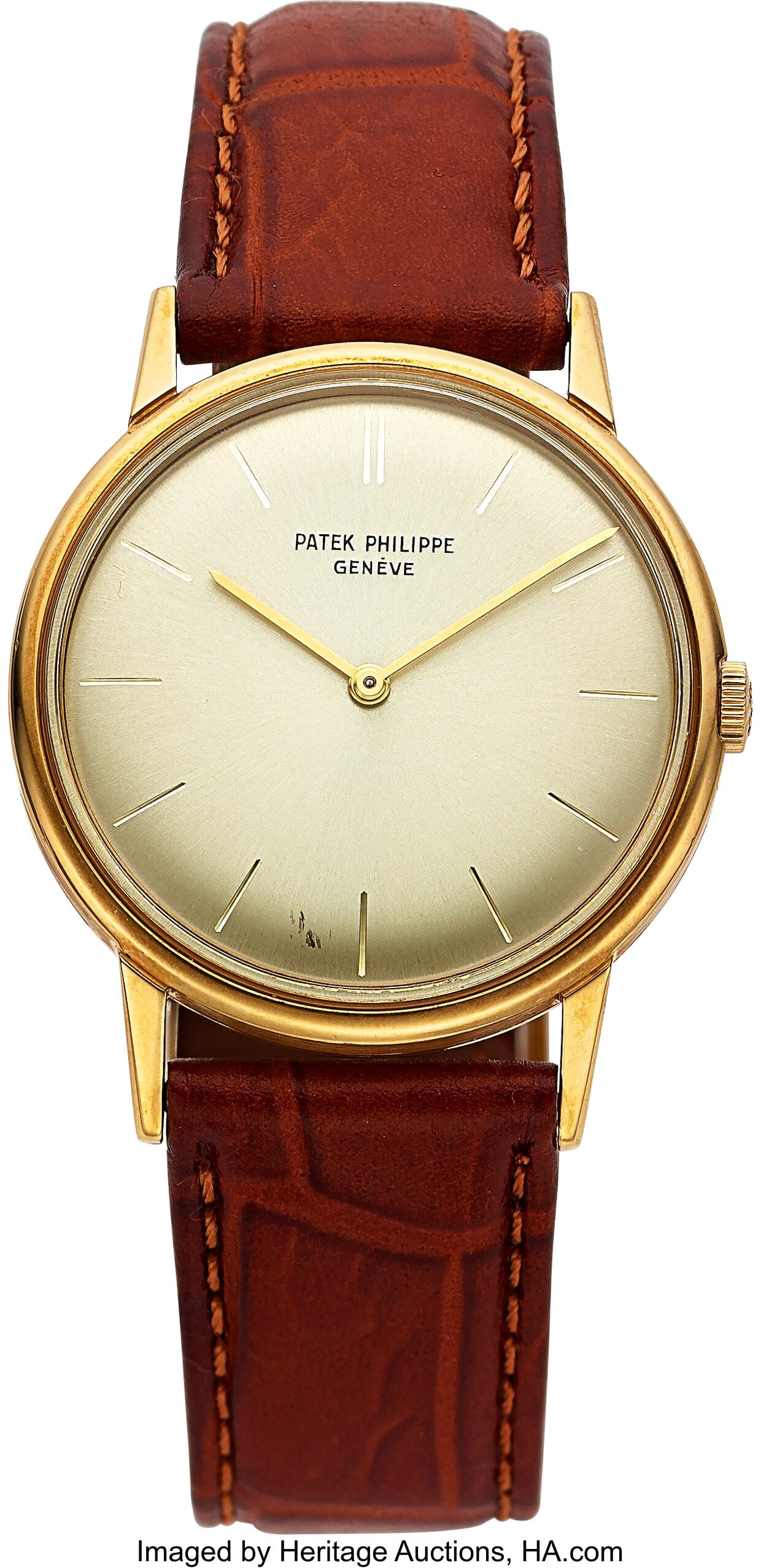 Patek Philippe, Vintage Gold Calatrava, Ref. 341: Patek Philippe, Vintage Gold Calatrava, Ref. 3416, circa 1960 Case: 33 mm, 18k yellow gold, two body, snap-on case back, No. 2616157 Dial&