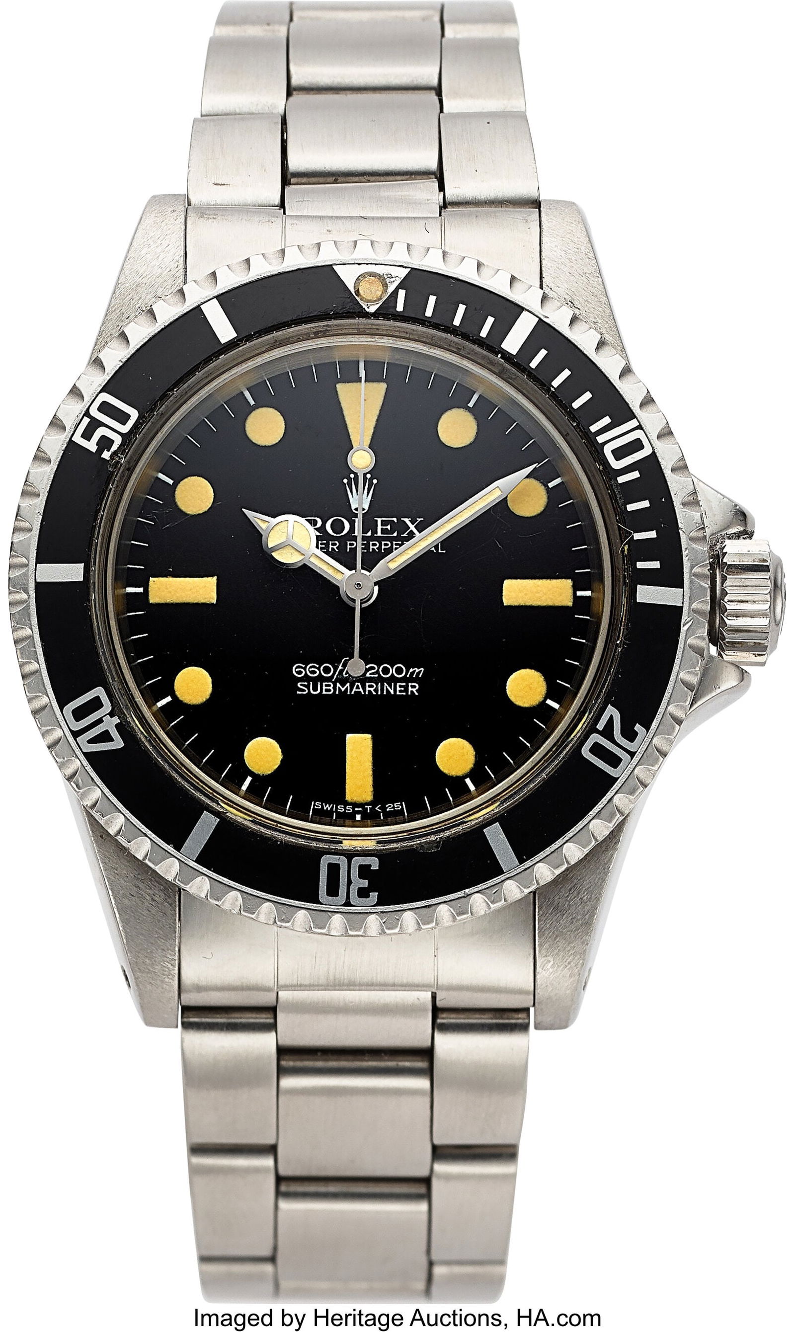 Rolex Oyster Perpetual Submariner, Ref. 5513 Ca: Rolex Oyster Perpetual Submariner, Ref. 5513 Case: 40 mm, stainless steel, three body, screw-down case back and crown, rounded crown guards, and bi-dir