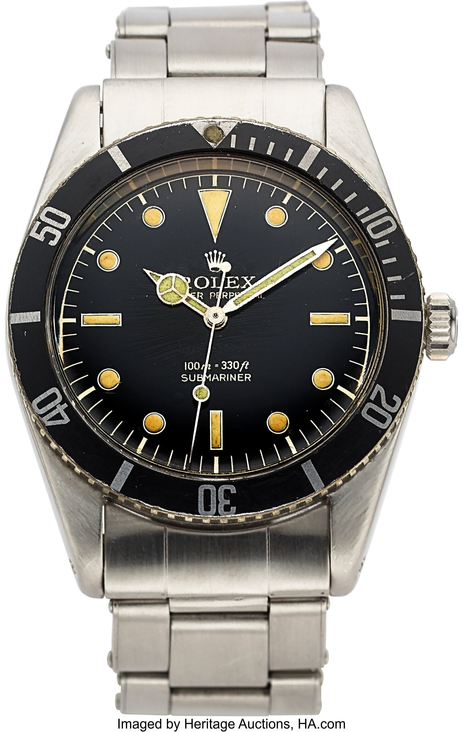 Rolex Oyster Perpetual Submariner, Ref. 5508 Ca: Rolex Oyster Perpetual Submariner, Ref. 5508 Case: 37 mm, stainless steel, three body, bi-directional rotating bezel, with screw-down case back and crown&com