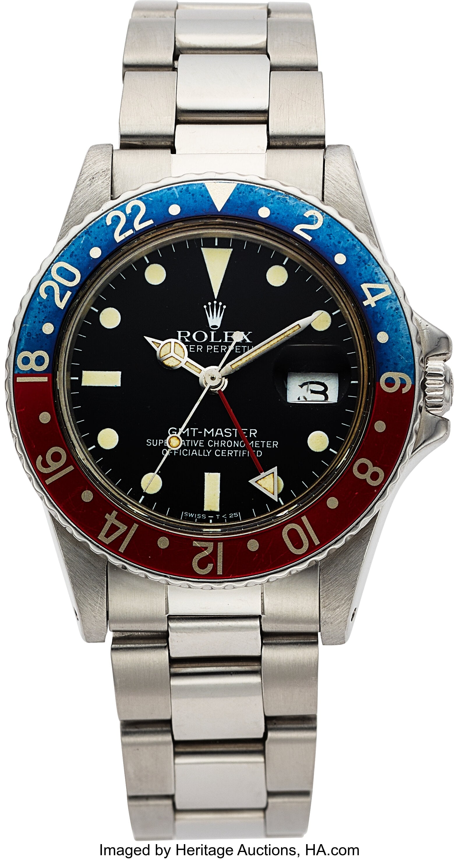 Rolex GMT-Master Pepsi Full Set, Ref. 16750 Cas: Rolex GMT-Master Pepsi Full Set, Ref. 16750 Case: 40 mm, stainless steel, three body, screw-down case back and crown, bi-directional rotating "Pepsi"