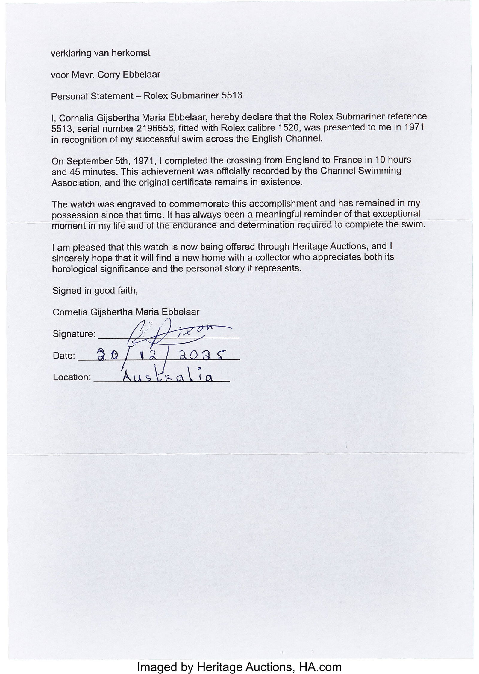 Rolex Important Ref. 5513 Submariner Presentatio - 4