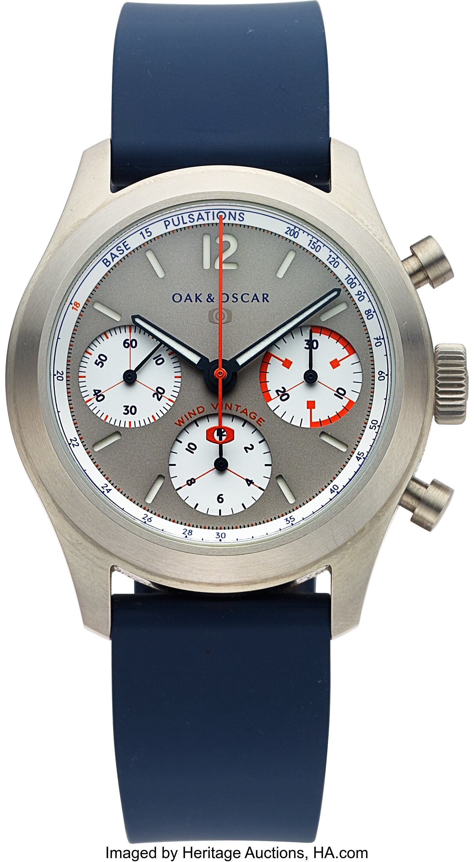 Oak and Oscar Atwood Wind Vintage Limited Editio: Oak and Oscar Atwood Wind Vintage Limited Edition 04/25 Case: 39 mm, stainless steel, three body, screw-down exhibition case back, 04/25 Dial: grey