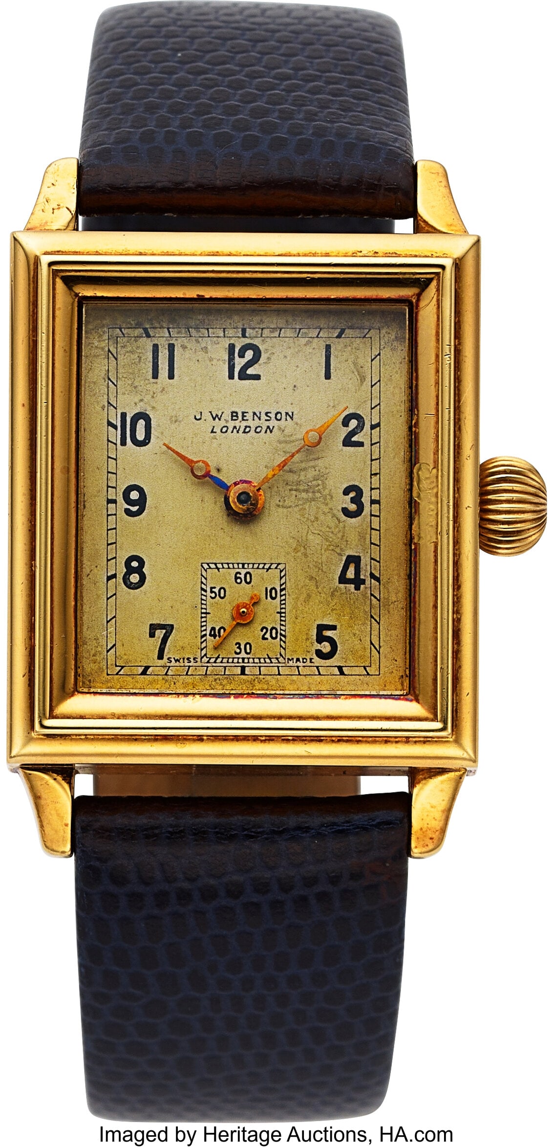 J.W. Benson Blitz 18k Yellow Gold 033/100, Ref.: J.W. Benson Blitz 18k Yellow Gold 033/100, Ref. 81750 Case: 26 mm x 30 mm, 18k yellow gold, three body, four screw case back, rounded