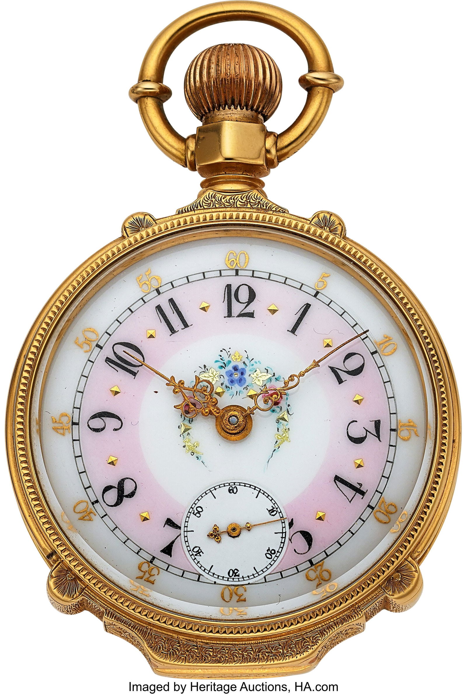 Waltham 18k Gold Box Hinge, Fancy Dial Case: 52 (1 of 3)