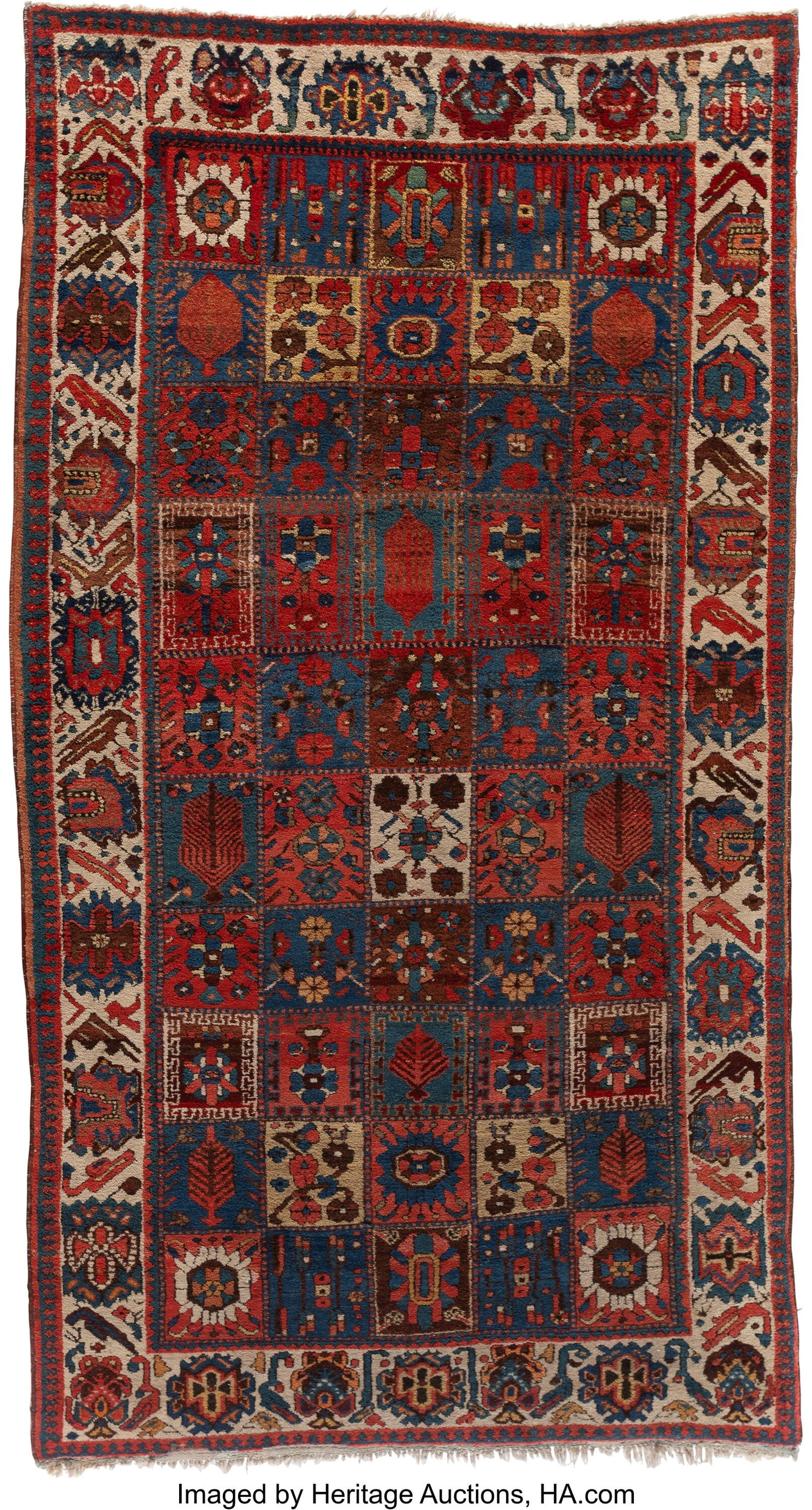 A Persian Bakhtiari Rug 120 x 62-1/2 inches (304: A Persian Bakhtiari Rug 120 x 62-1/2 inches (304.8 x 158.8 cm) PROVENANCE: Fairfield Auction, Felton, California, Connecticut Estate Auction,
