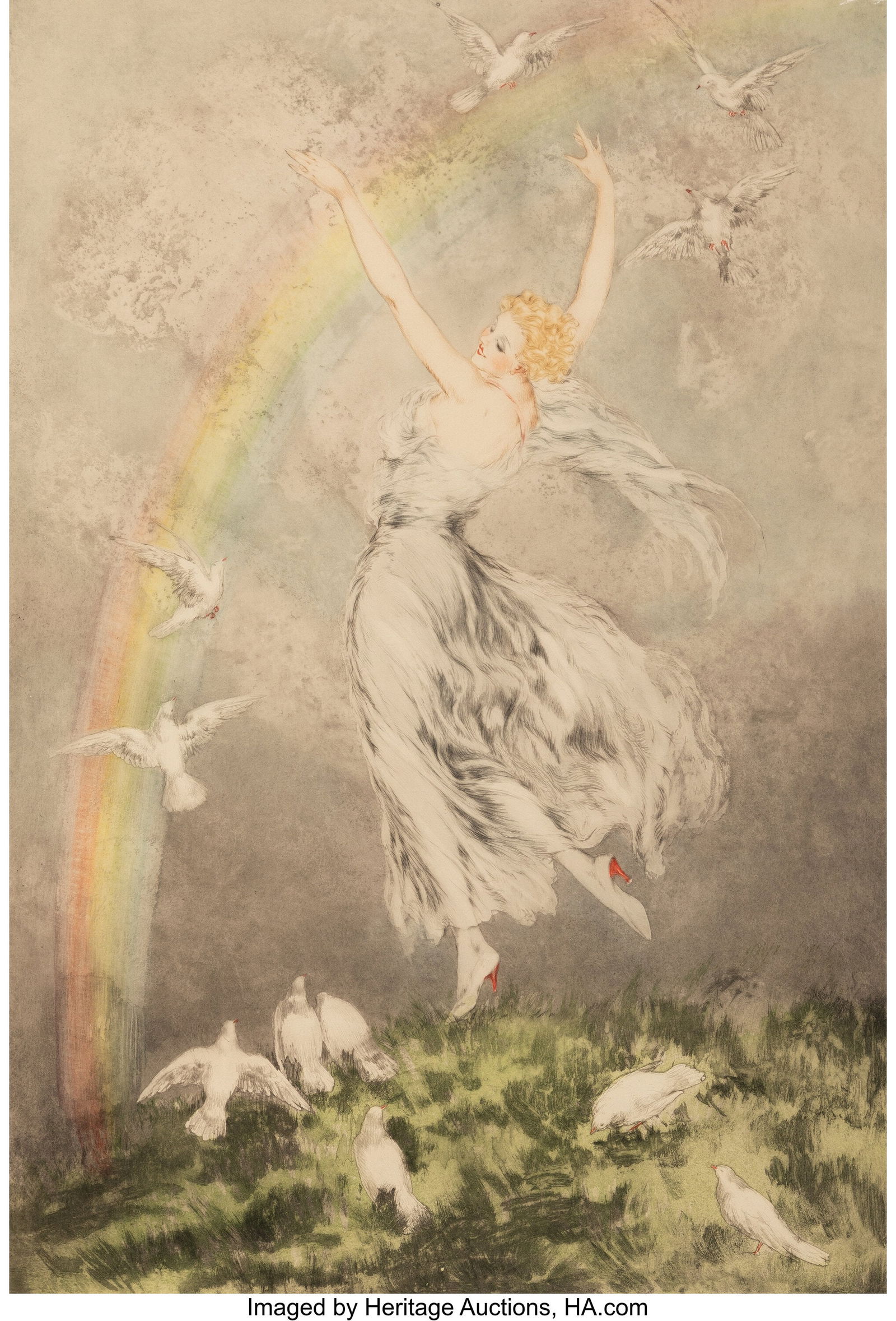 Louis Icart (French, 1888-1950) Rainbow, 1930 Et (1 of 2)