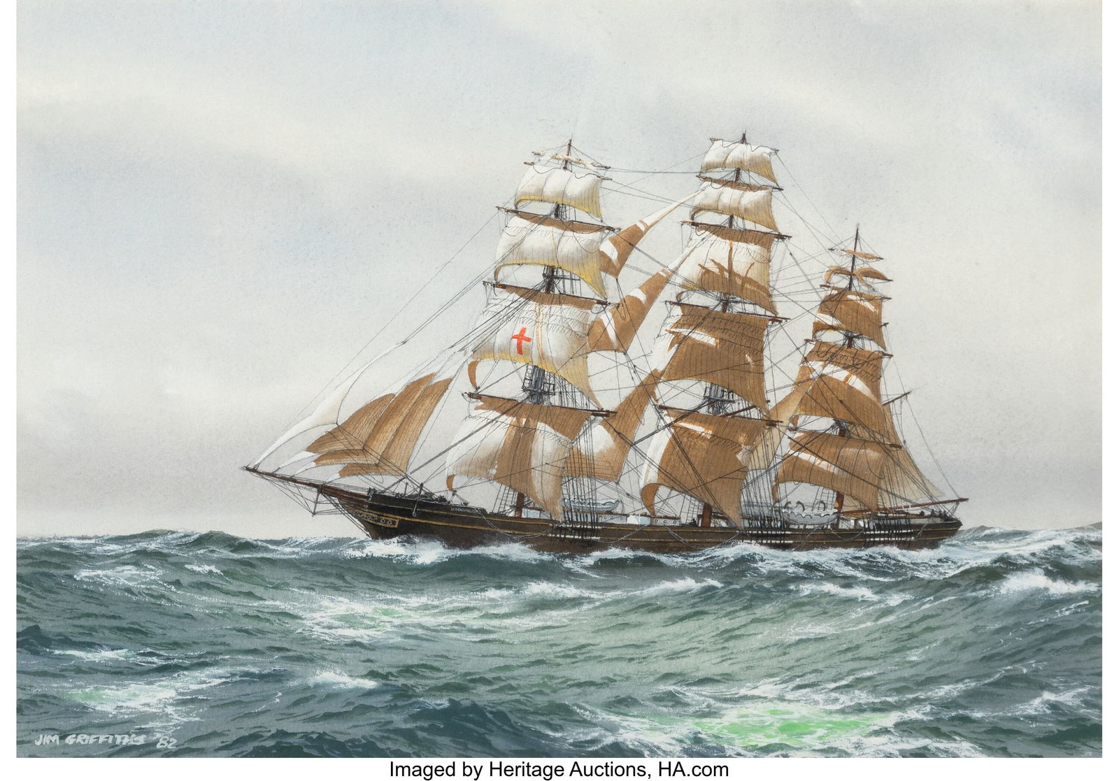 James (Jim) Griffiths (American, b. 1947) Headed: James (Jim) Griffiths (American, b. 1947) Headed West, 82 Gouache on Arches paper 10-1/4 x 14-3/4 inches (26.0 x 37.5 cm) (s