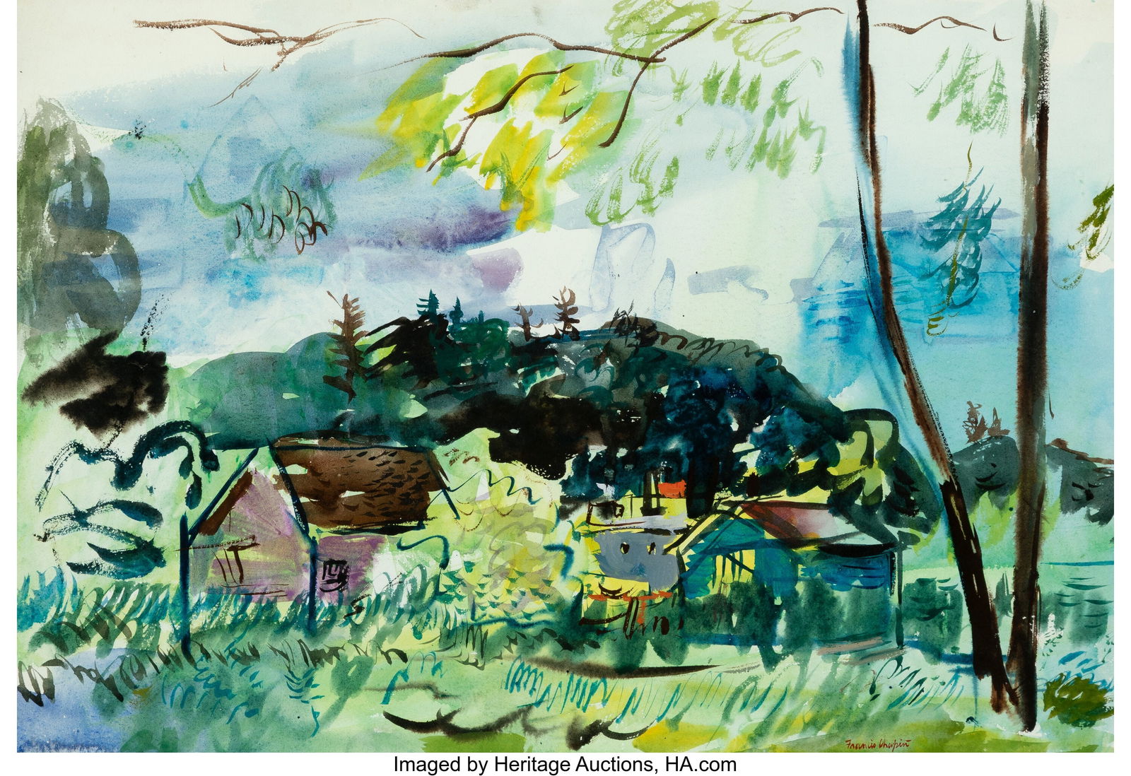 Francis Chapin (American, 1899-1965) Untitled Wa: Francis Chapin (American, 1899-1965) Untitled Watercolor on wove paper 15 x 21 inches (38.1 x 53.3 cm) (sheet) Signed lower right: Francis Chapi
