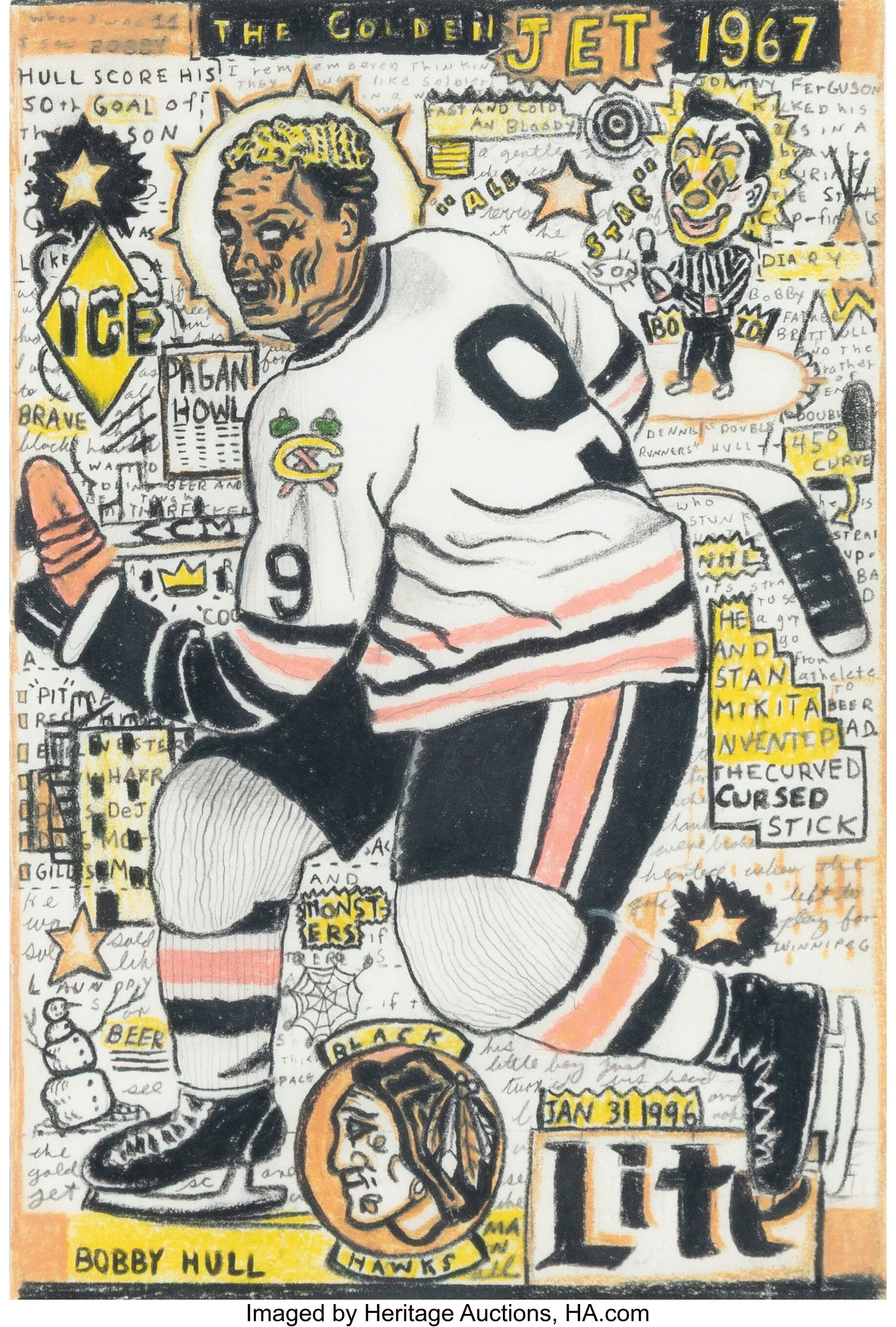 Tony Fitzpatrick (American, 1958) Bobby Hull Gra (1 of 3)