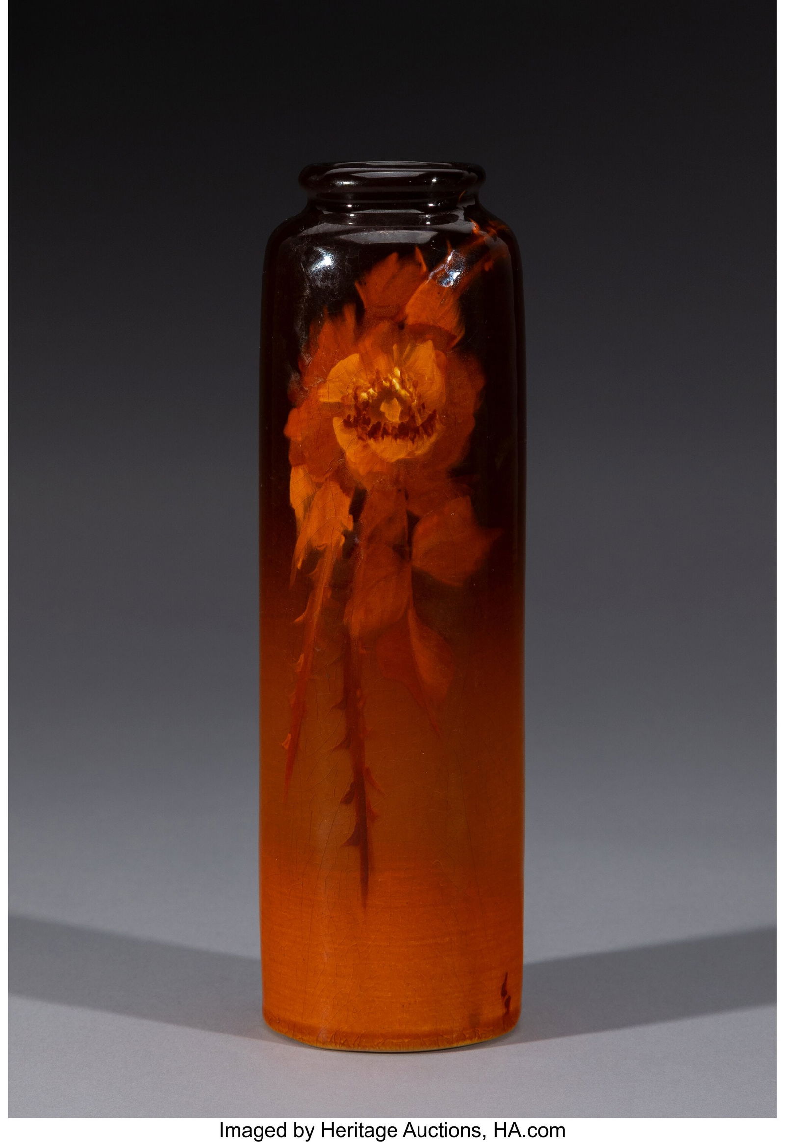 A Weller Louwelsa Vase, early 20th century Marks: A Weller Louwelsa Vase, early 20th century Marks: LOUWELSA, WELLER, X318 8-1/8 x 2-3/8 x 2-3/8 inches (20.6 x 6.0 x 6.0 cm) HID031010