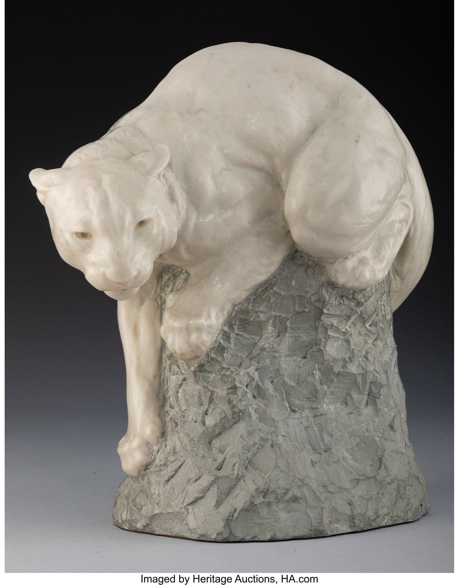 Joseph M. Lorkowski Boulton Mountain Lion, mid-2: Joseph M. Lorkowski Boulton Mountain Lion, mid-20th century Cast resin 9-3/4 x 8-1/2 x 5-1/2 inches (24.8 x 21.6 x 14.0 cm) Marks: BOULTON