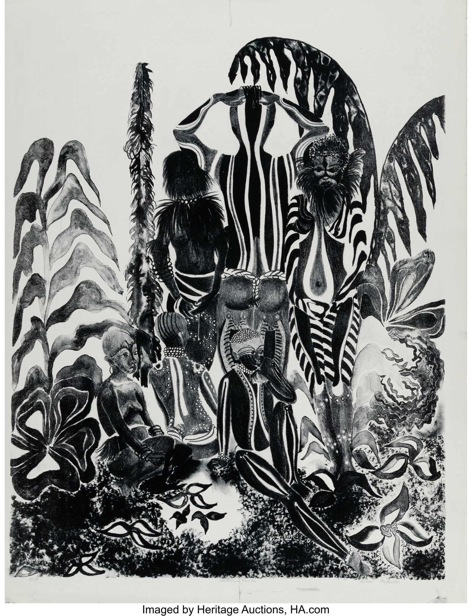 Nefertiti Goodman (American, b. 1950) Fantasy Re: Nefertiti Goodman (American, b. 1950) Fantasy Reality Lithograph on wove paper 29-3/4 x 21-5/8 inches (75.6 x 54.9 cm) (sheet) Artist's